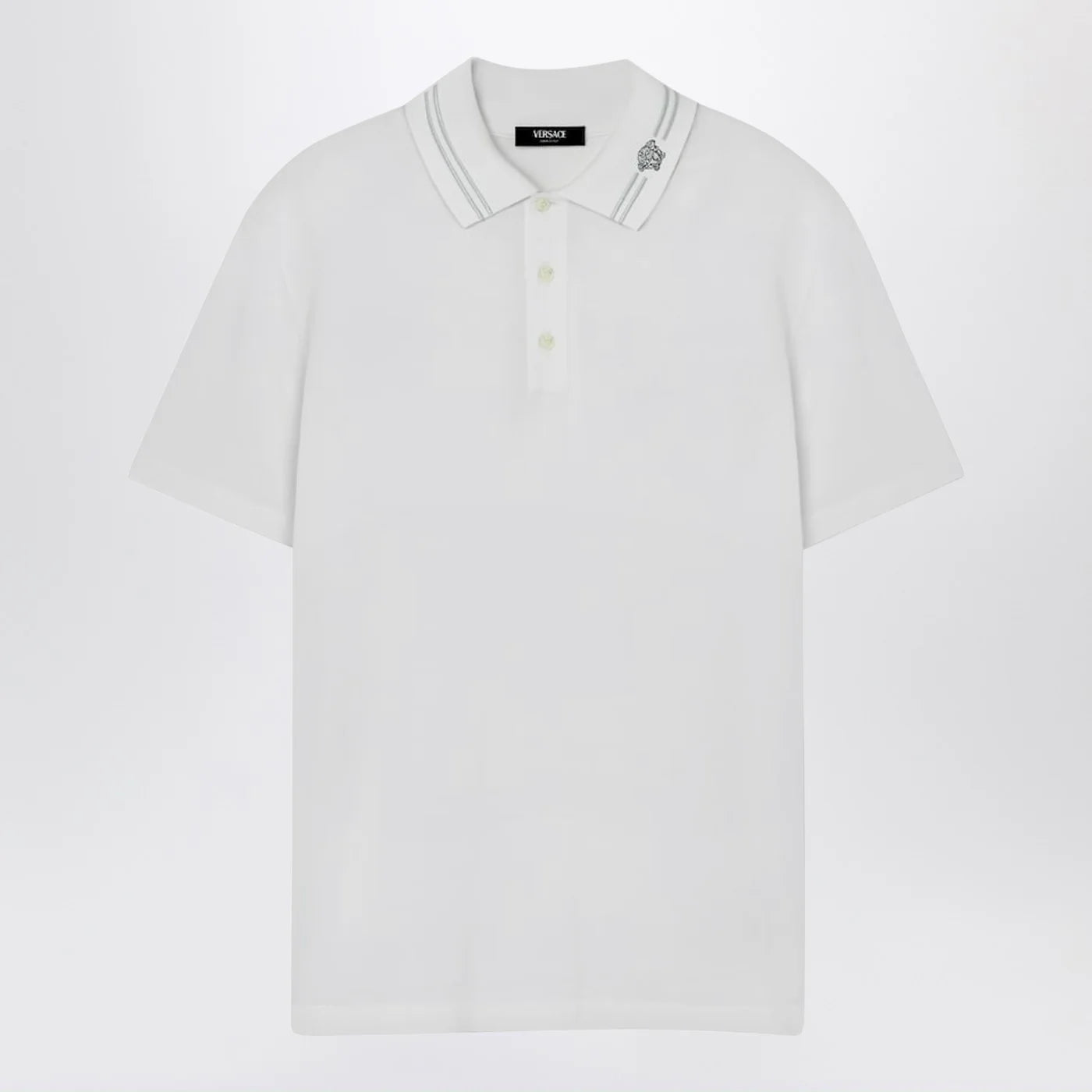 Versace White polo shirt with Medusa embroidery