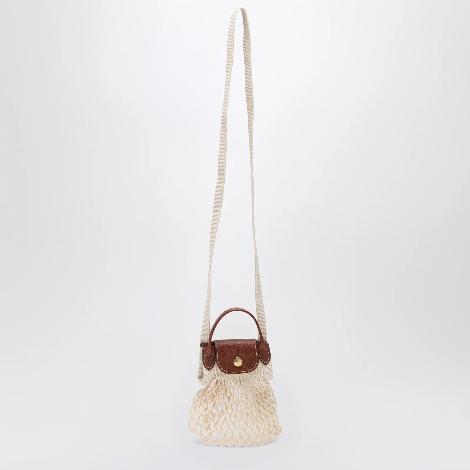 Longchamp Ecru Le Pliage Filet XS bag