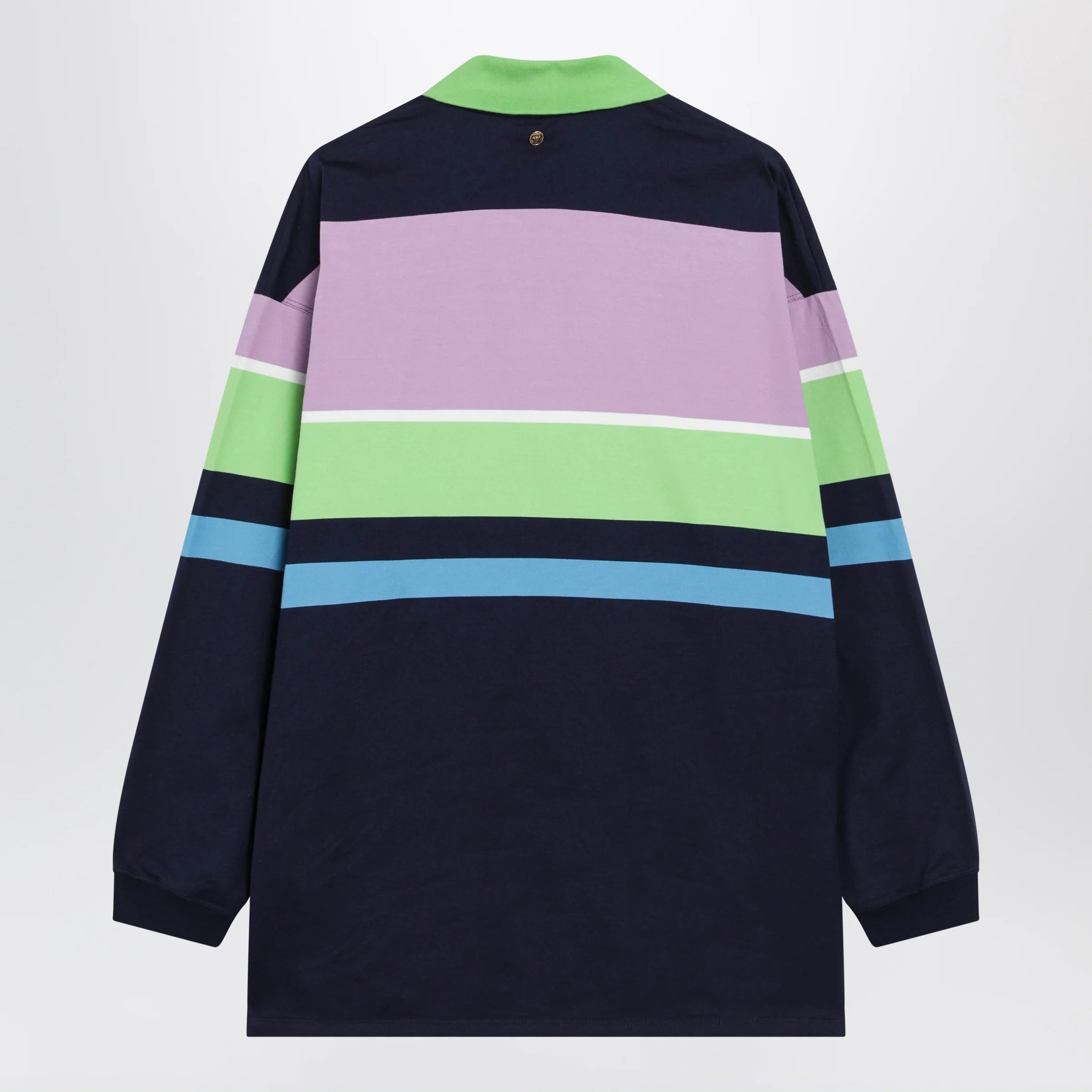Versace Color-block striped long-sleeve cotton mini dress