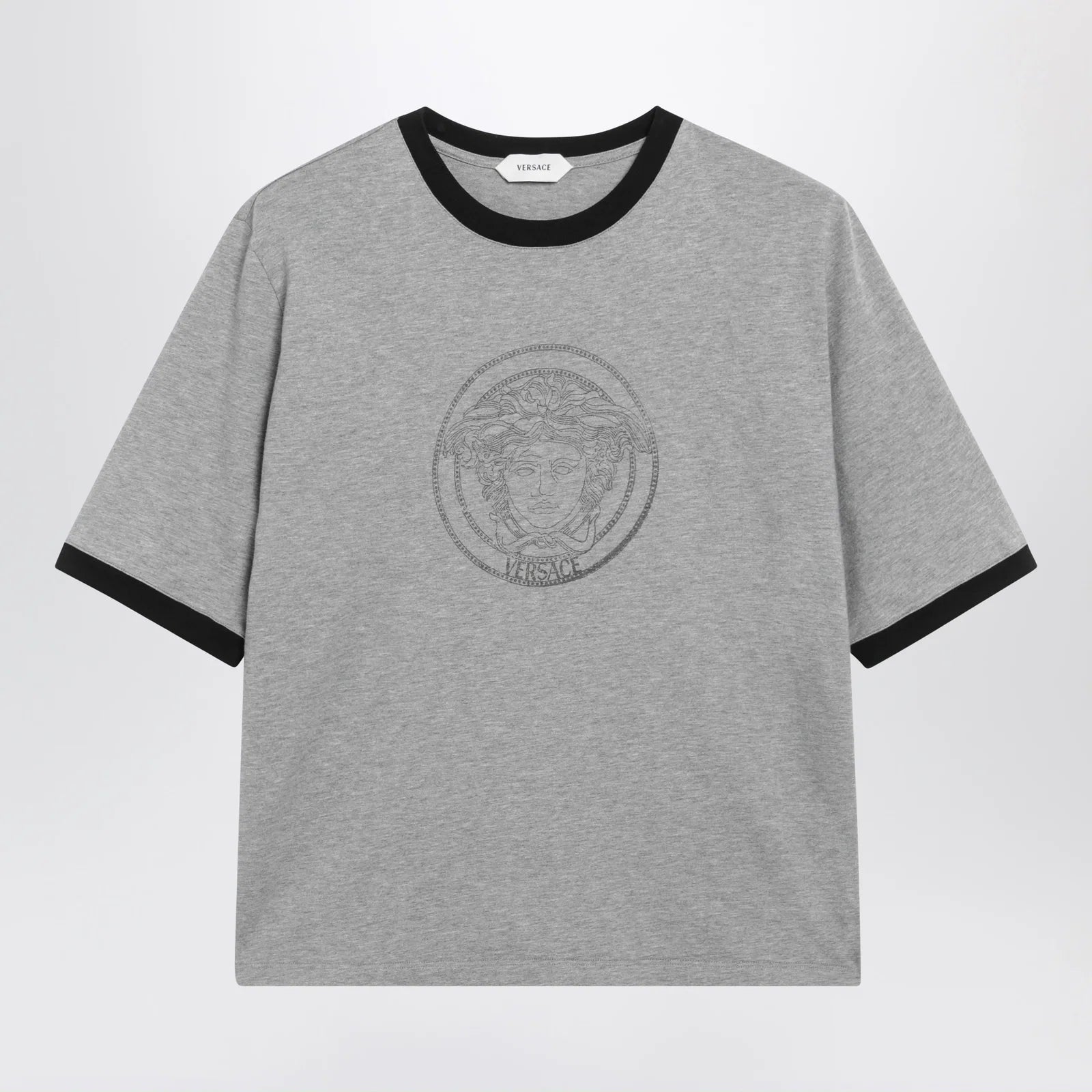 Versace Cotton Jersey T-Shirt with Printed Logo