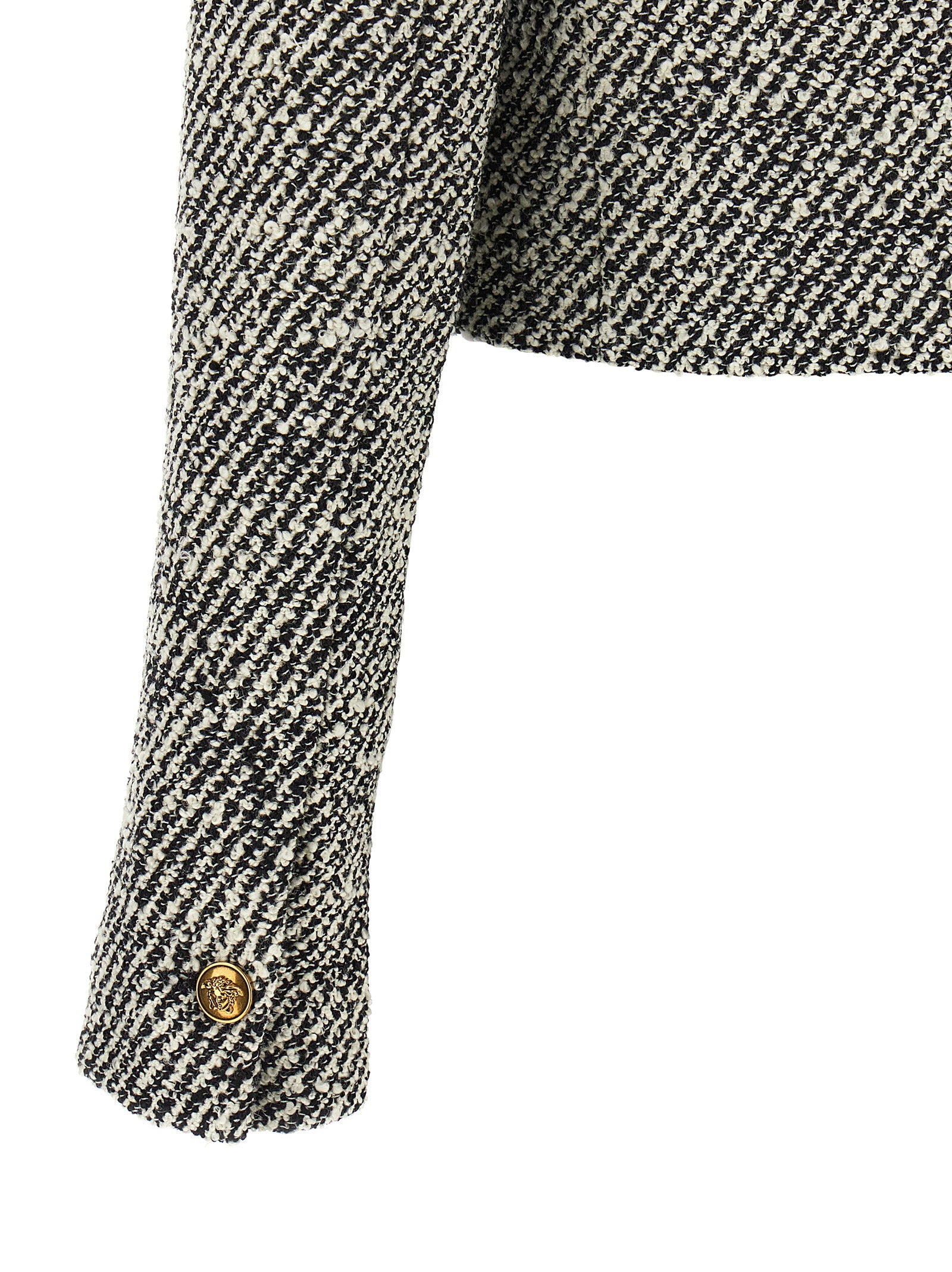 Versace Bouclé Wool Blend Blouson Jacket