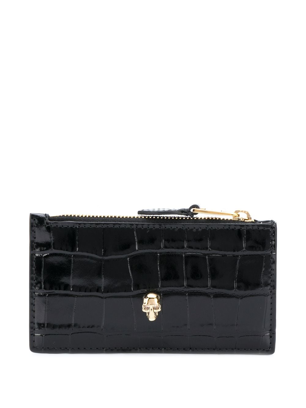 Alexander McQueen Skull zipped leather card case