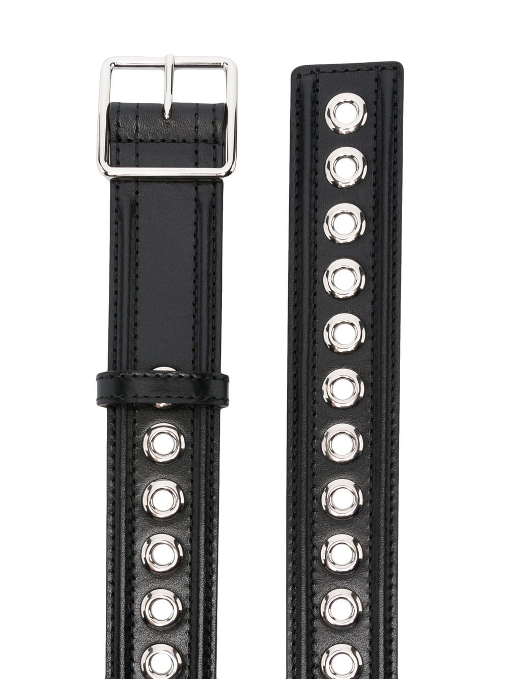 Alexander McQueen eyelet-detail leather belt