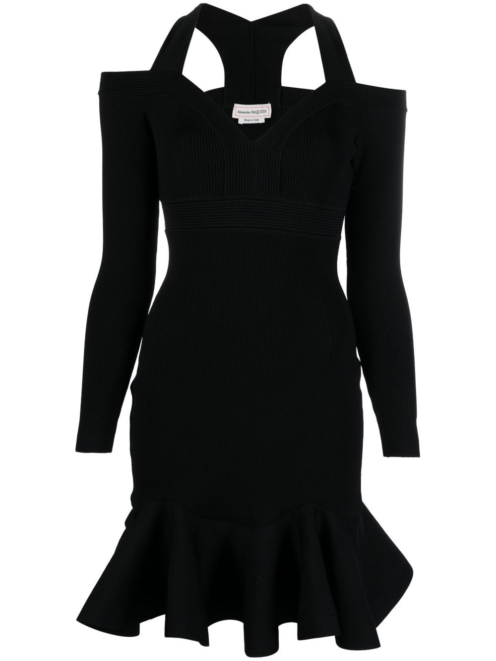 Alexander McQueen Short knitted dress with V-neck