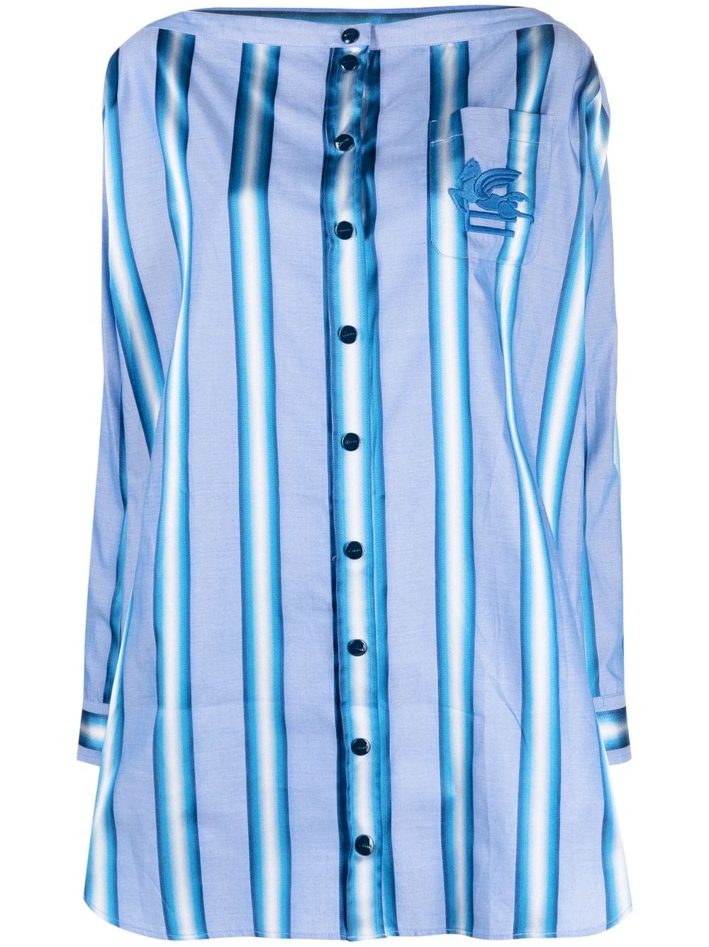Etro Vertical-stripe long-sleeve shirt dress