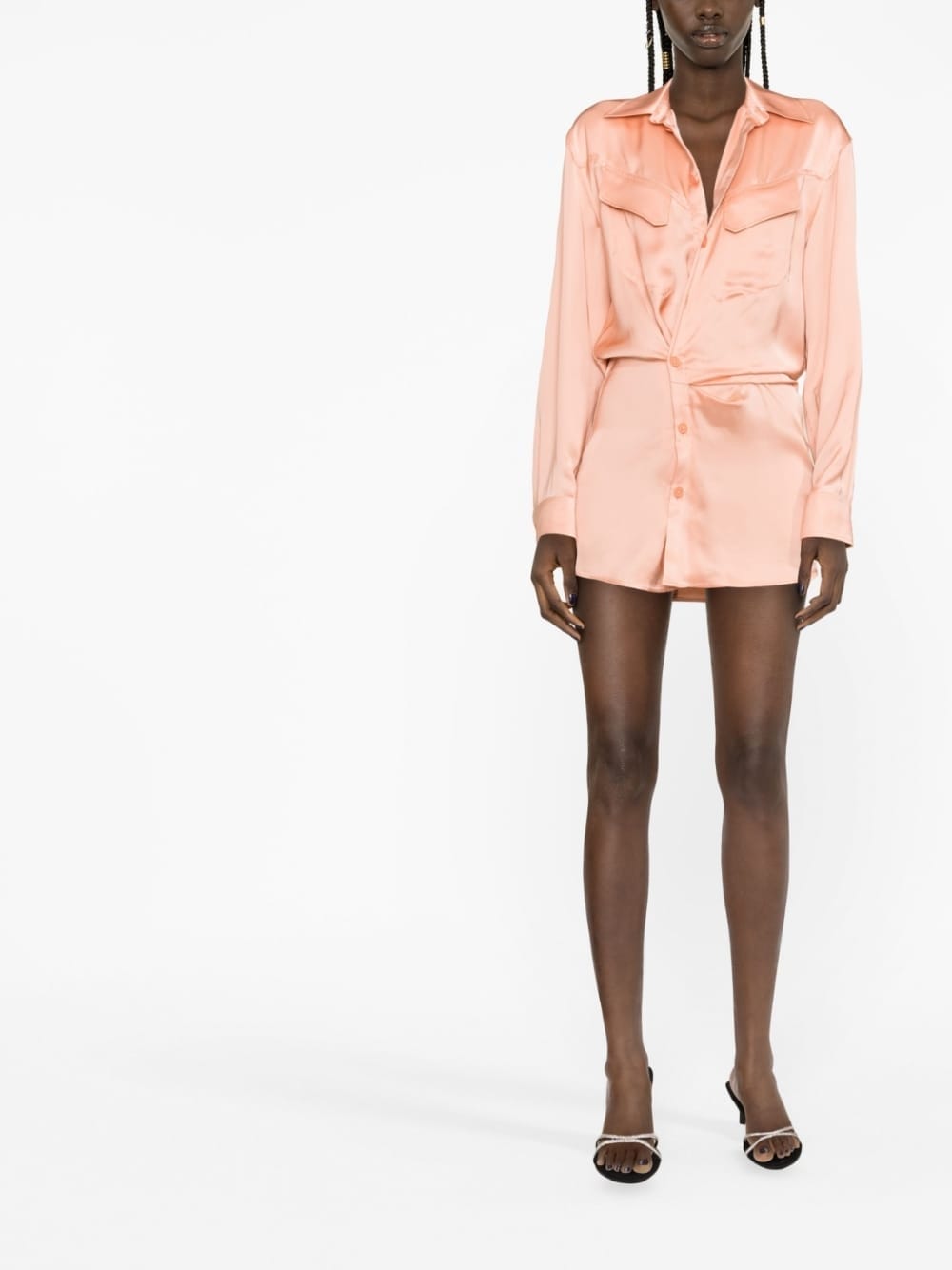 Off White twist-detail shirt dress