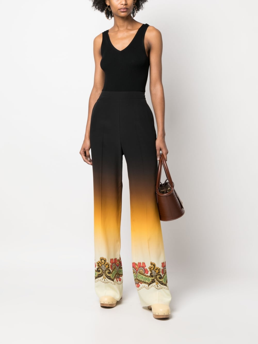 Etro Graphic-print straight-leg trousers