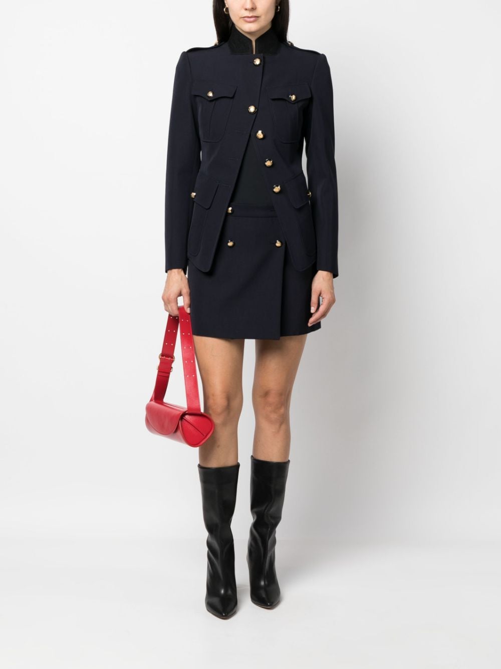 Alexander McQueen wool-cotton blend mini wrap skirt