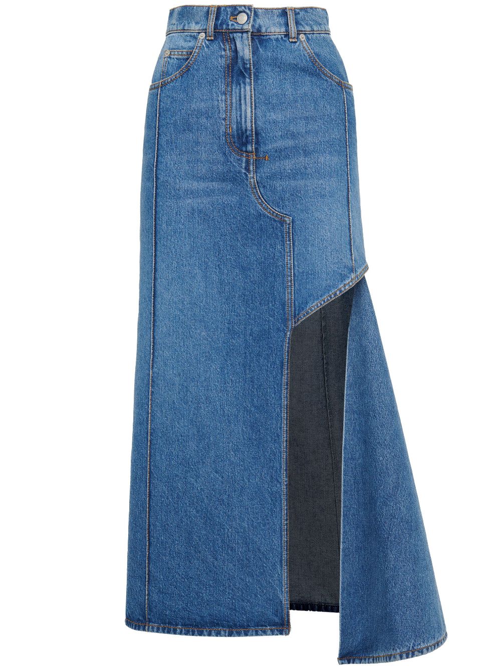 Alexander McQueen denim midi skirt