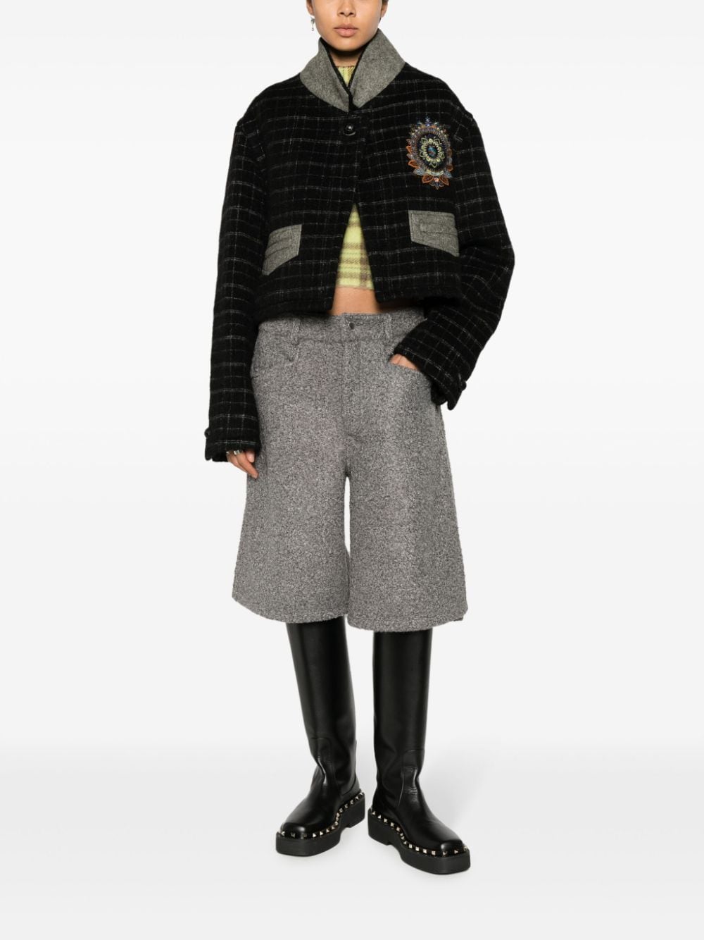 Etro Checked crop jacket