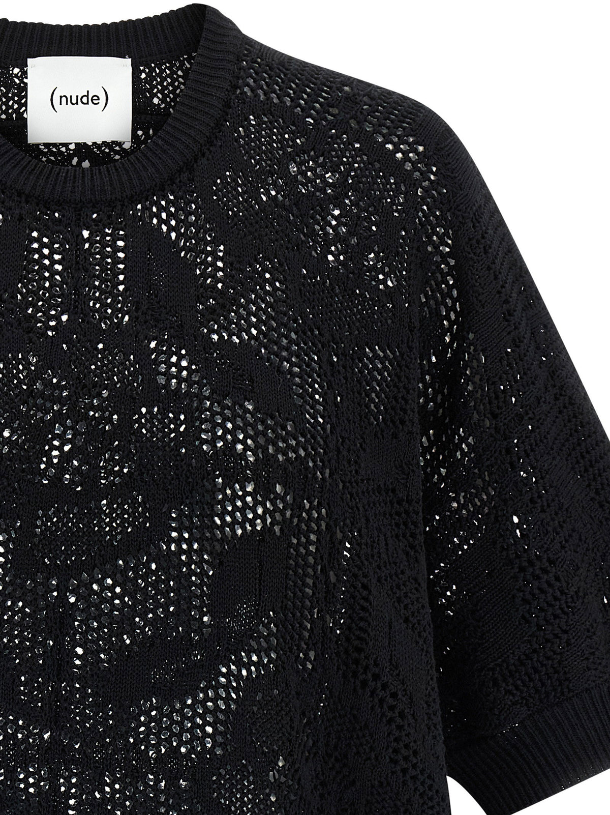 Nude Openwork Cotton Sweater