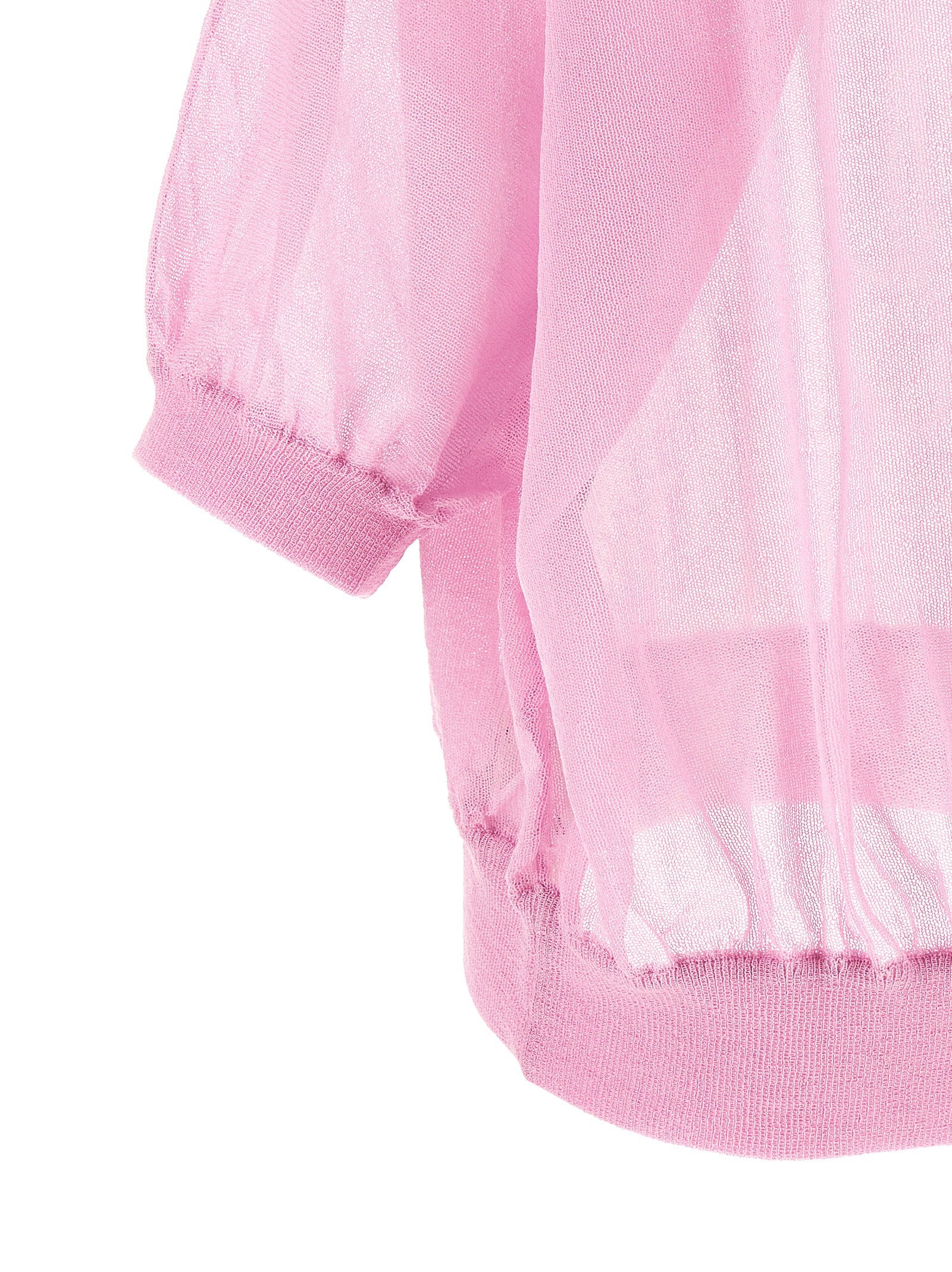 Nude Semi-sheer Cotton Sweater