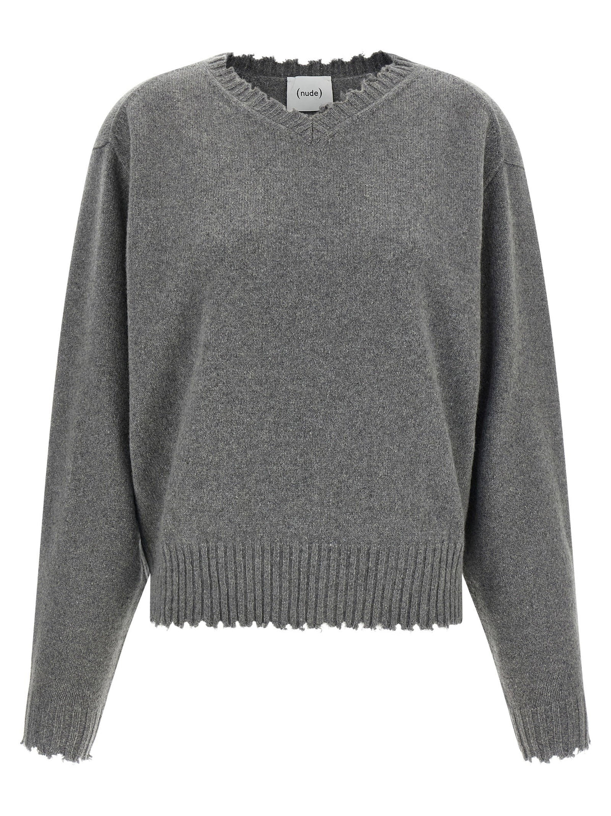 Nude Fringed Hem Sweater