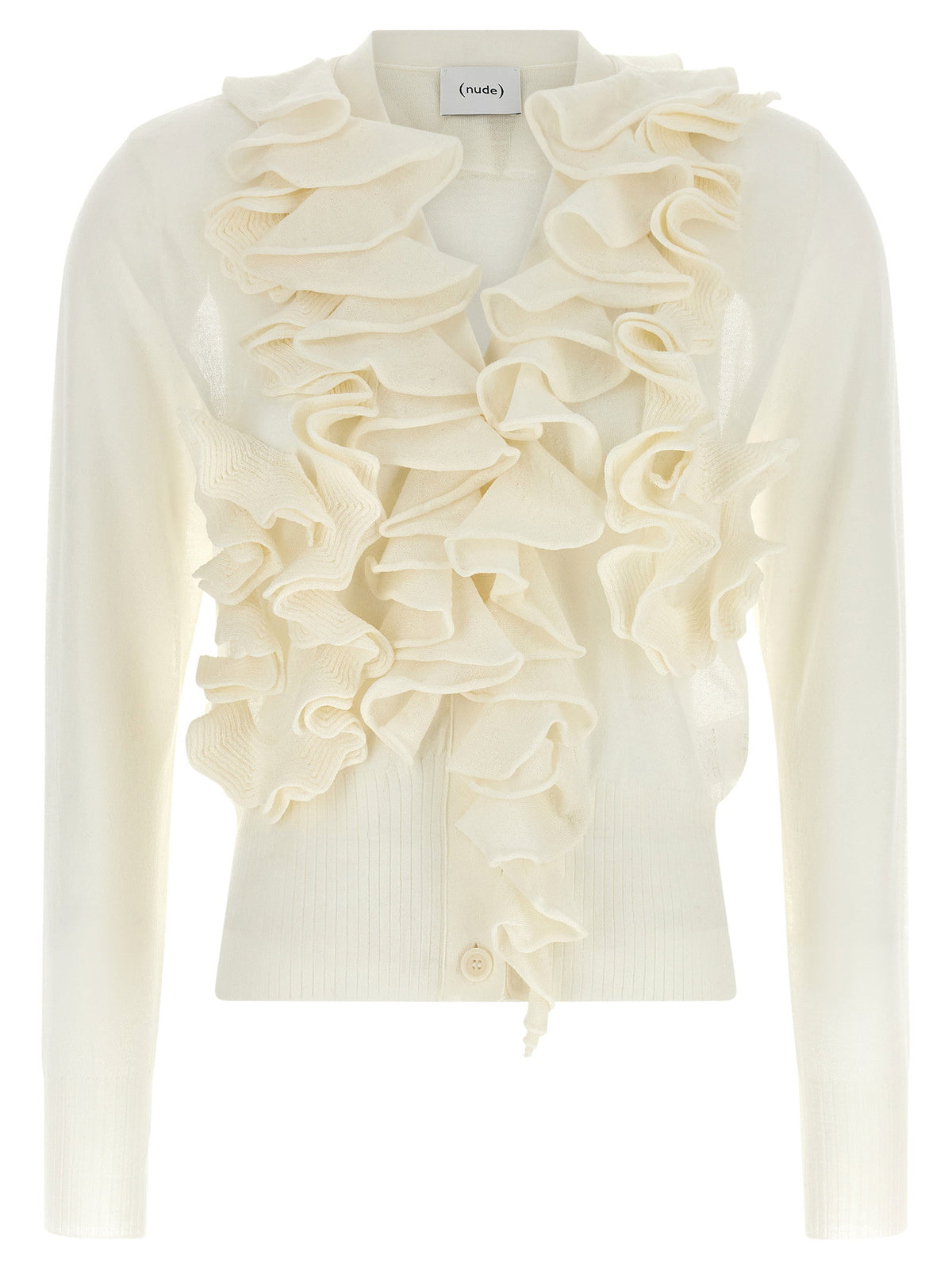 Nude Ruffle Cardigan