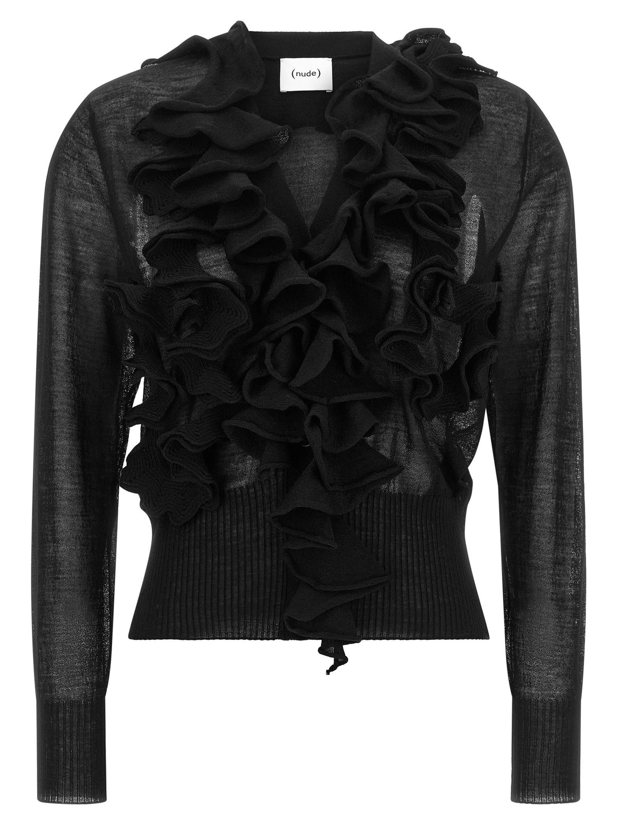 Nude Ruffle Cardigan
