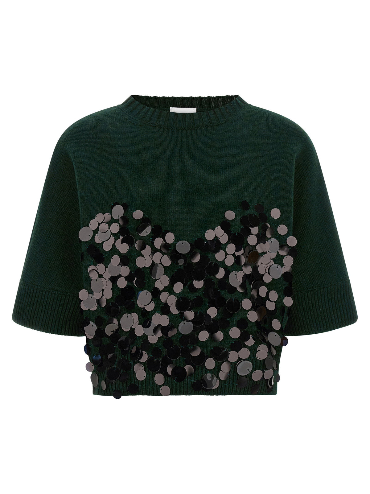 Nude Sequin Cropped Sweater