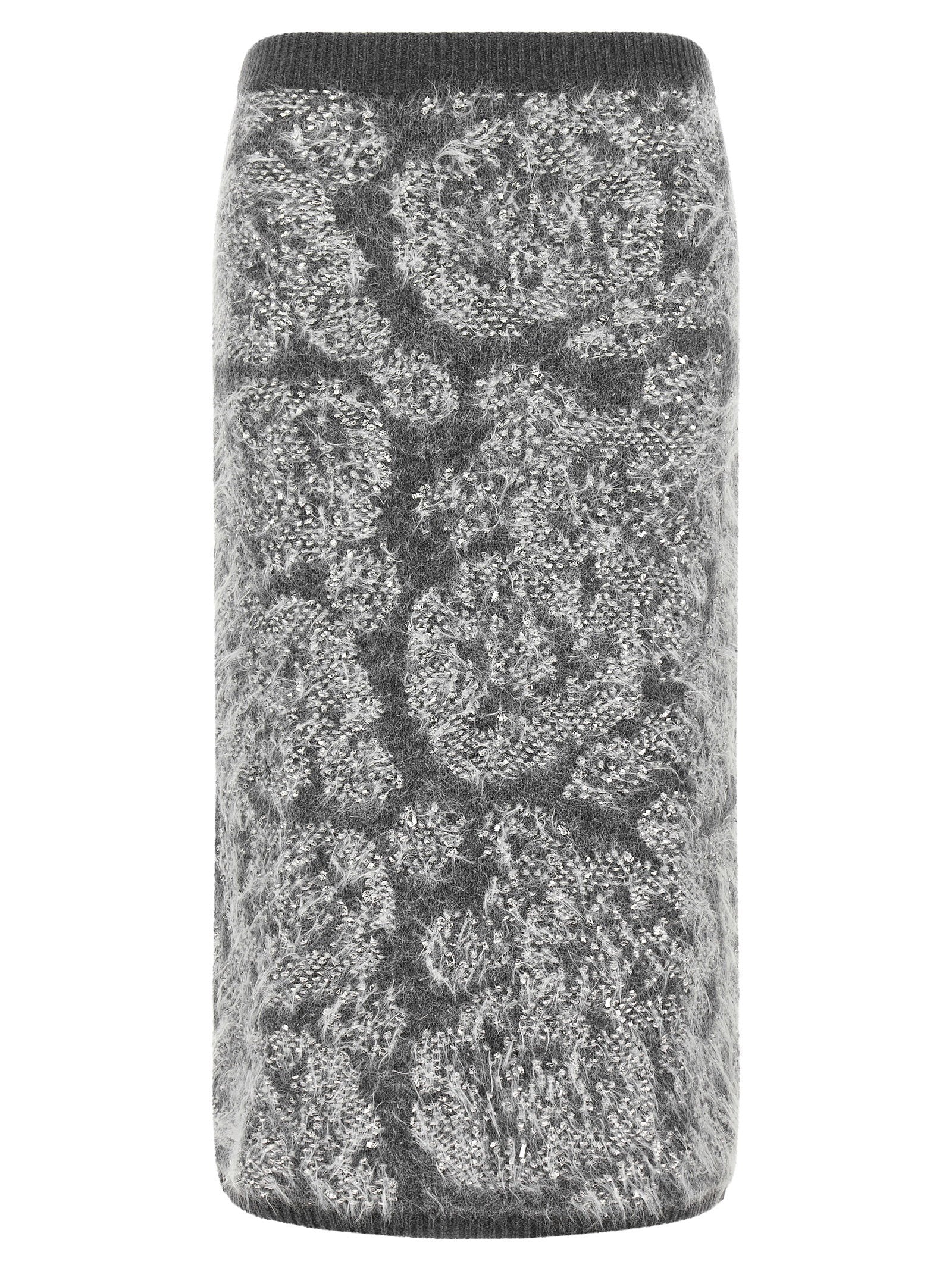 Nude Jacquard Knit Skirt
