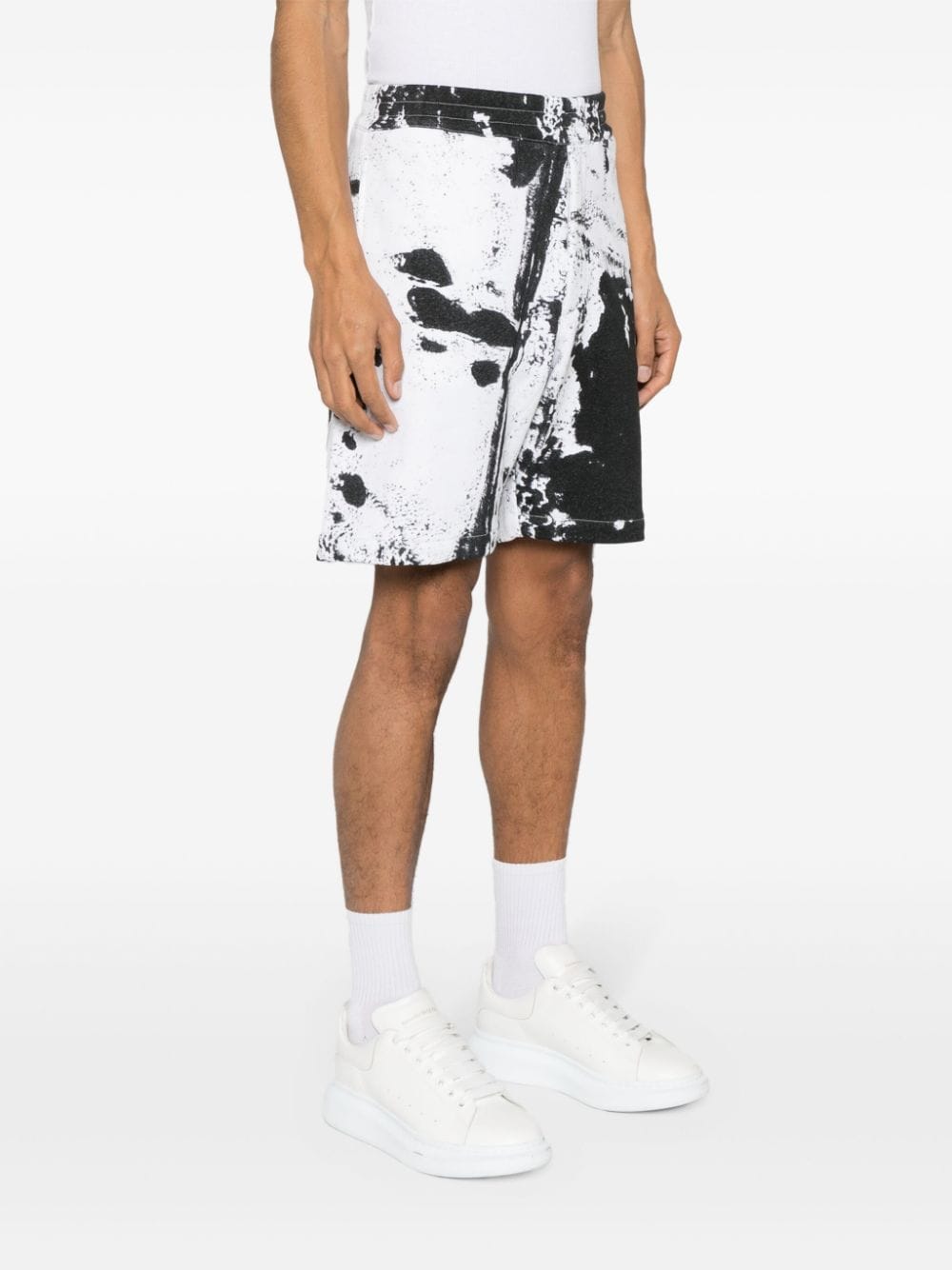 Alexander McQueen paint-splatter cotton shorts