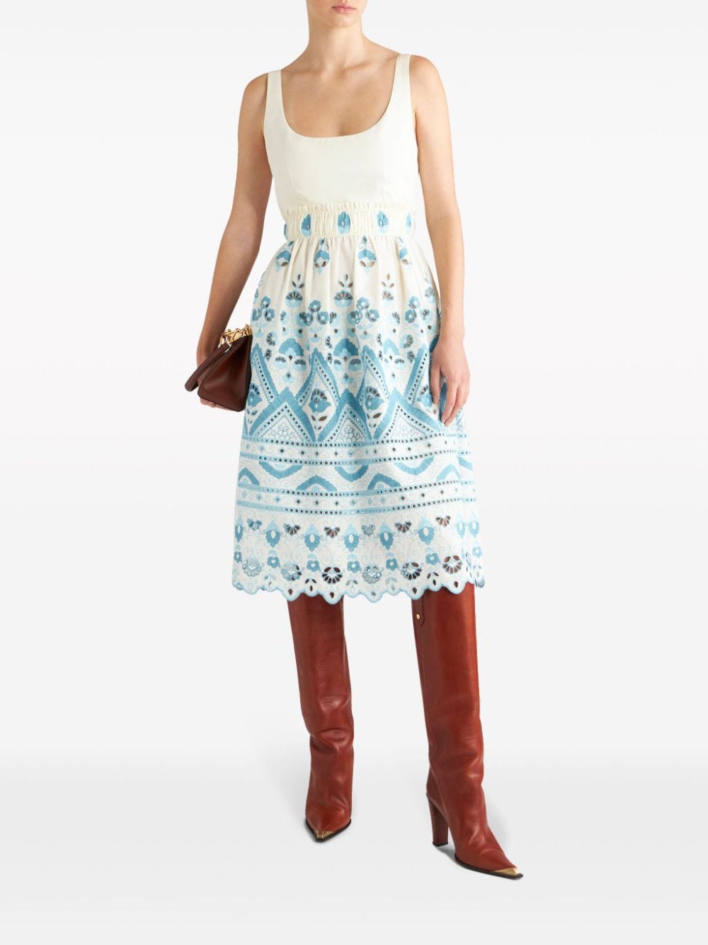 Etro Broderie anglaise flared dress
