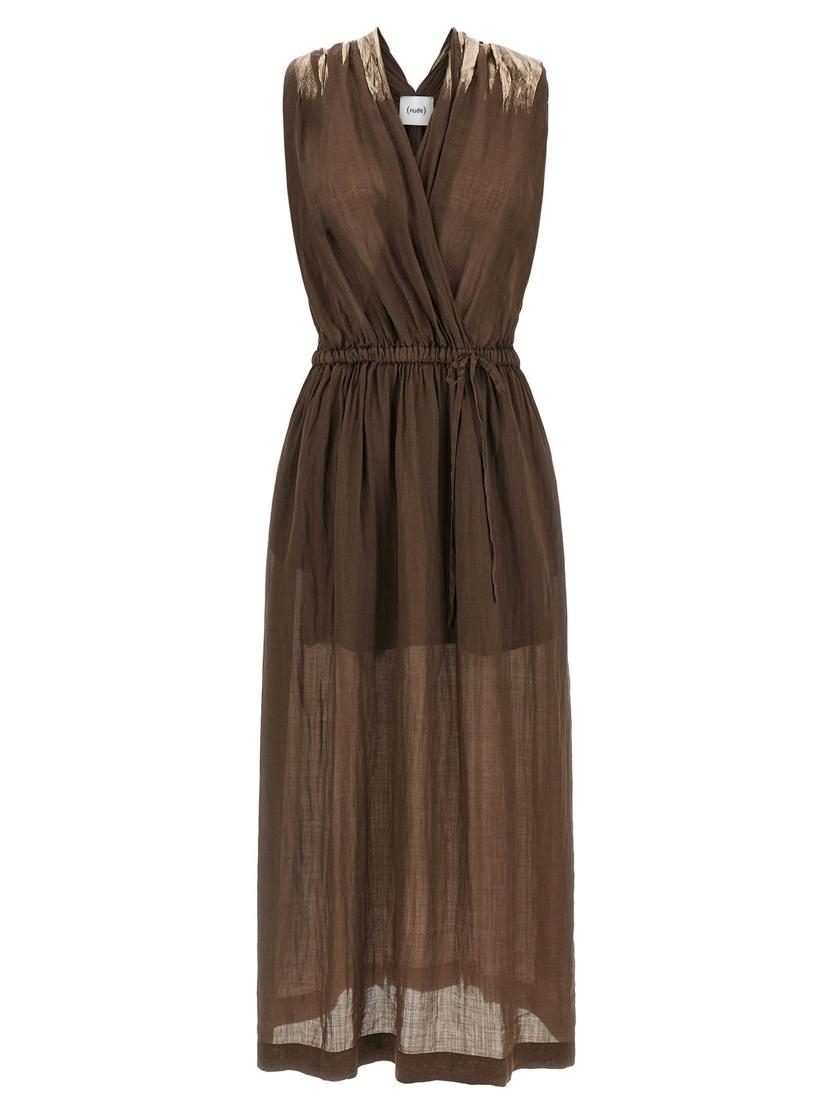 Nude Linen Blend Dress