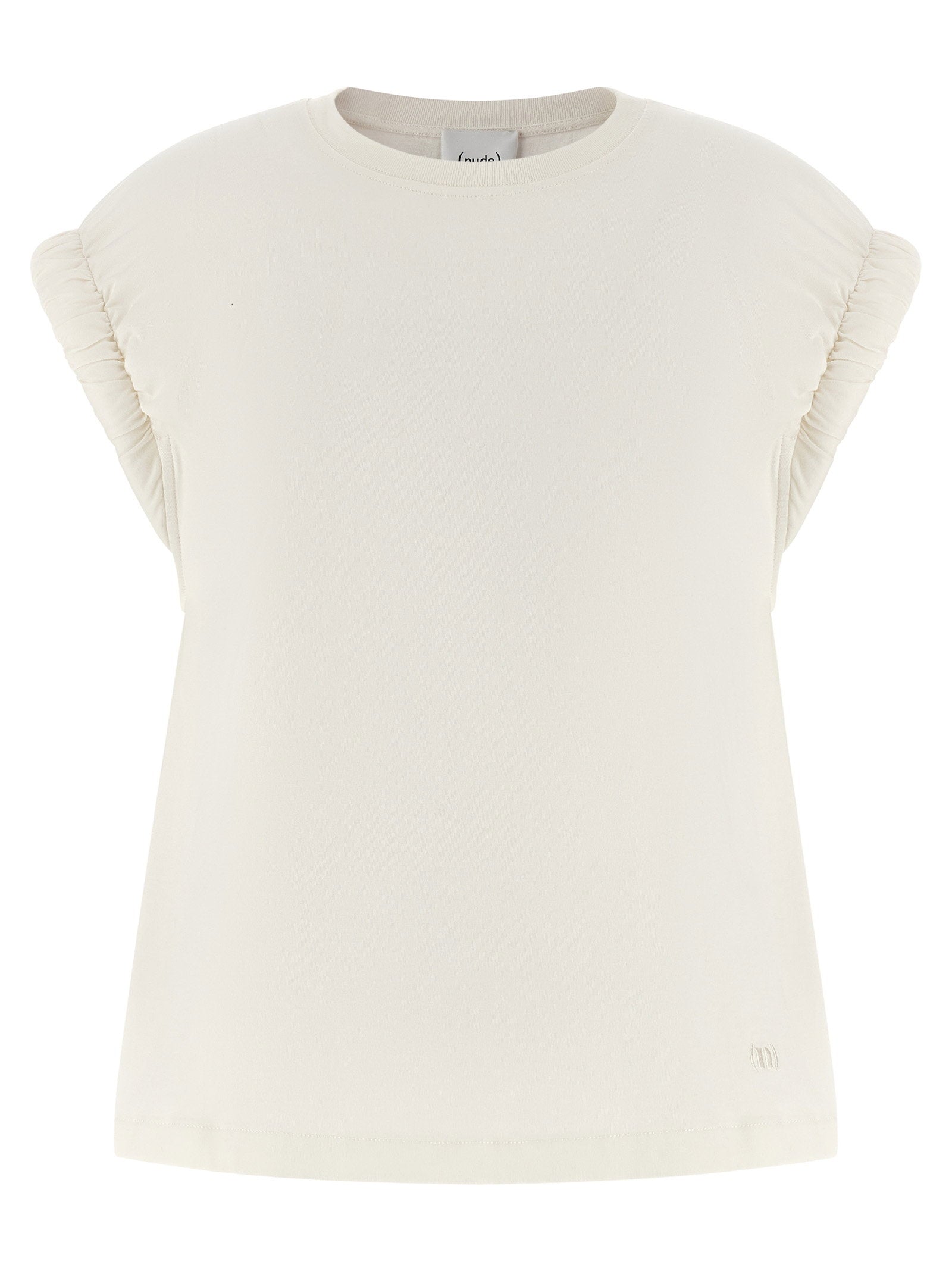 Nude Curled Sleeve T-shirt