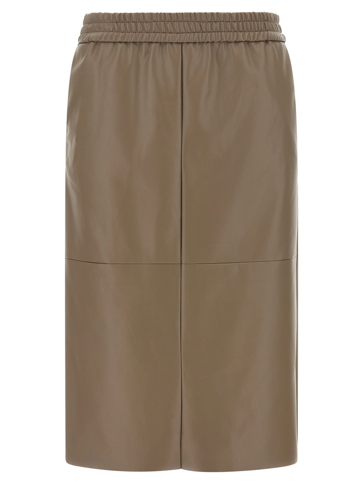 Nude Eco-leather Panel Skirt