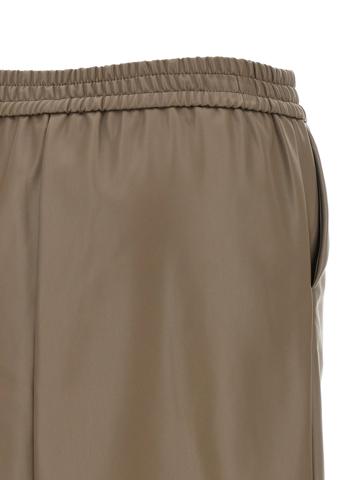 Nude Eco-leather Panel Skirt