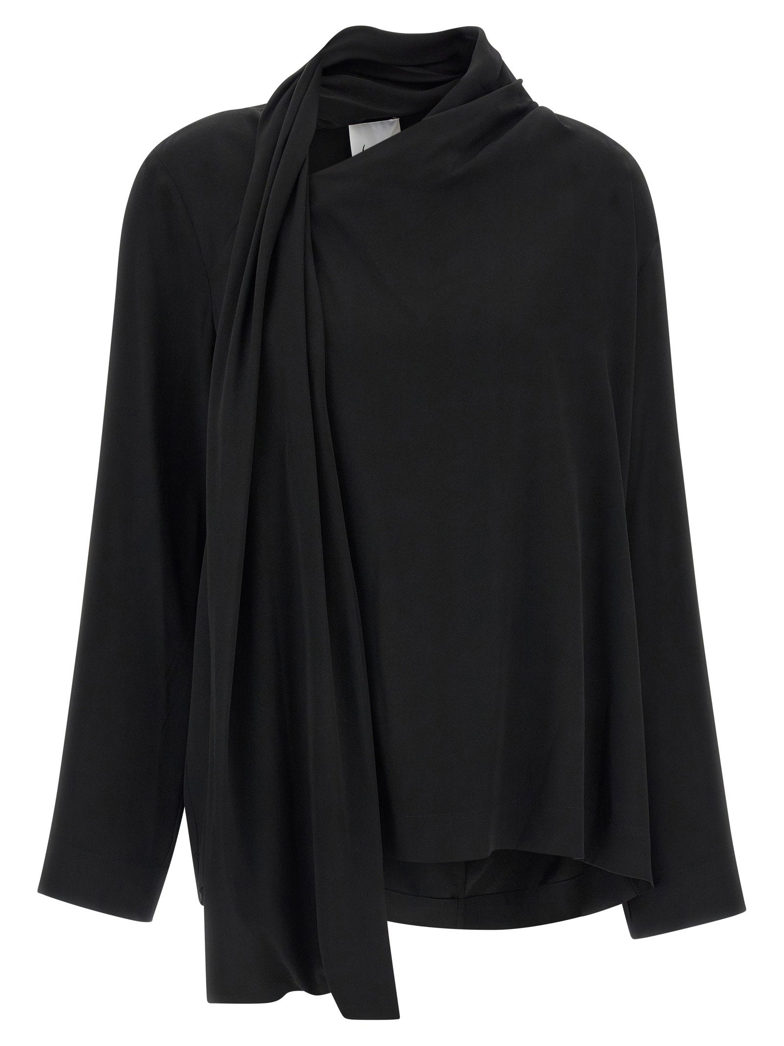 Nude Draped Panel Blouse