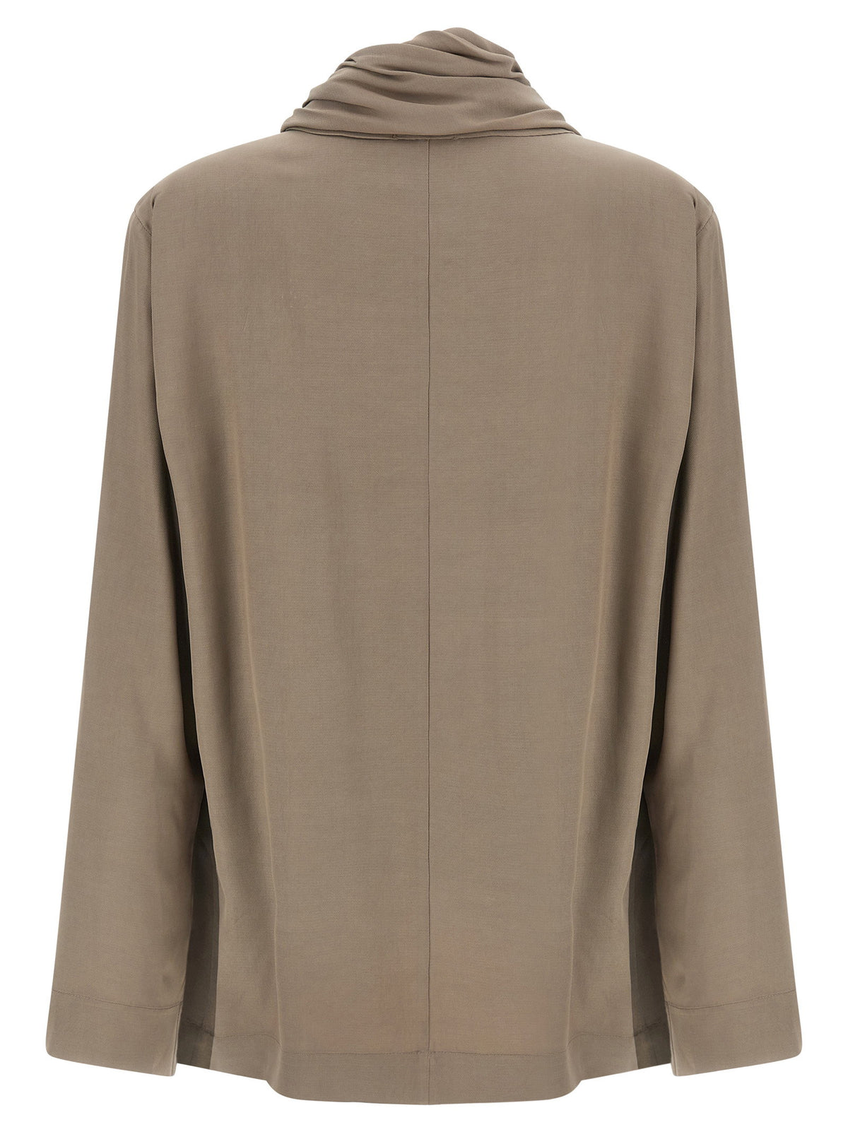 Nude Draped Panel Blouse