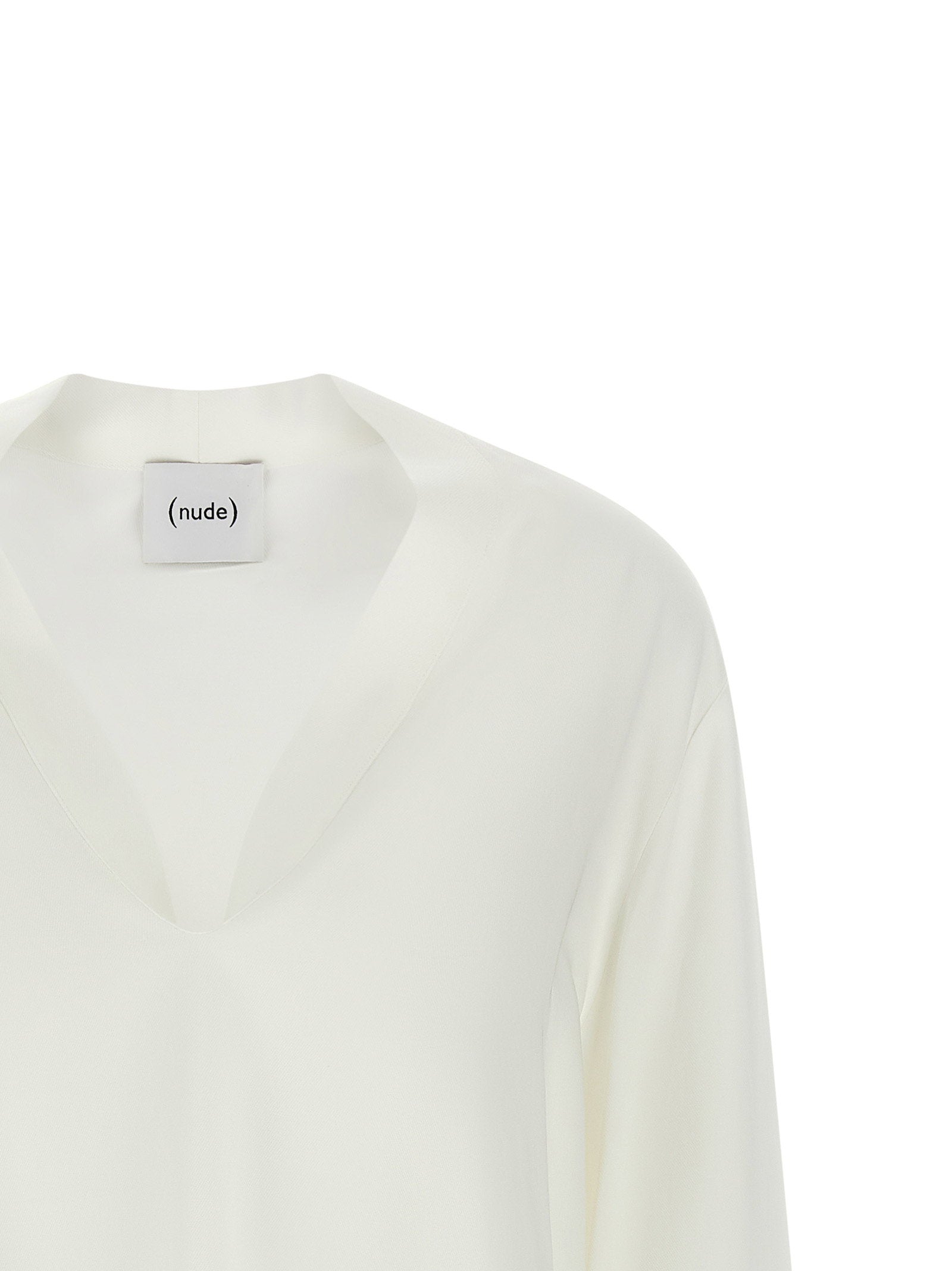 Nude V-neck Blouse