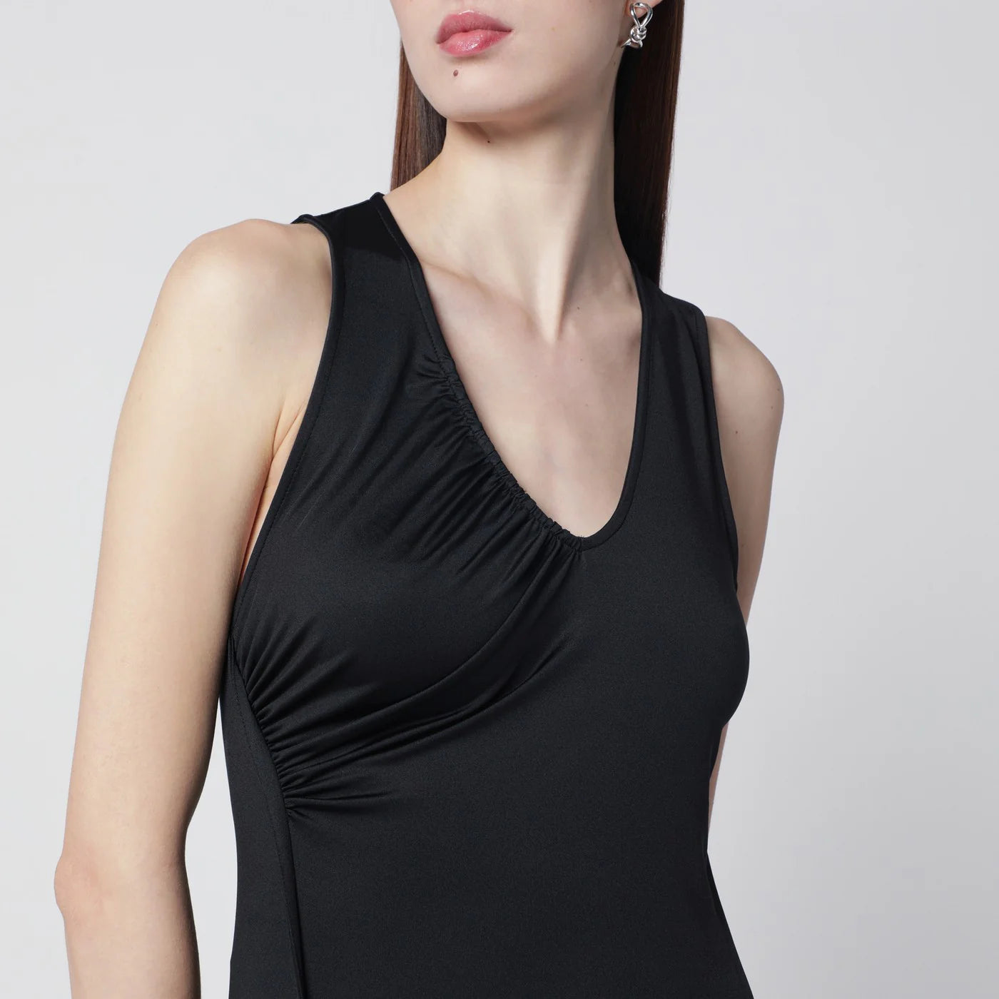 Victoria Beckham Long black jersey dress with slit