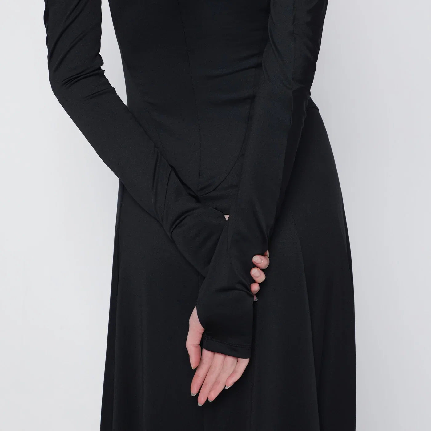 Victoria Beckham Black asymmetric midi dress