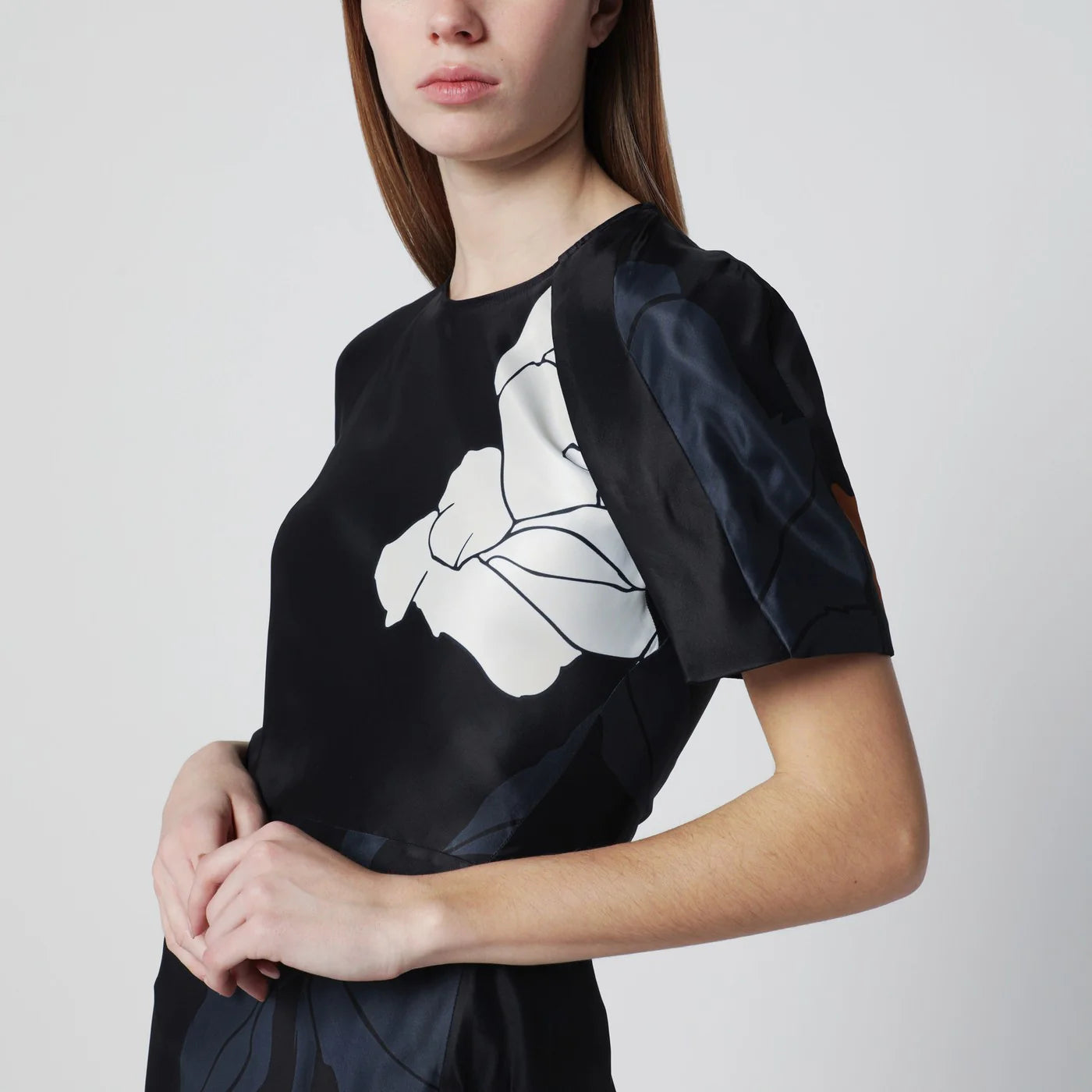 Victoria Beckham Eve floral satin midi dress
