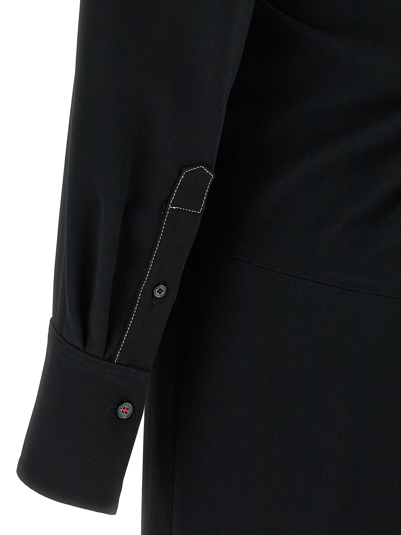 Victoria Beckham Long Sleeve Polo Collar Midi Dress