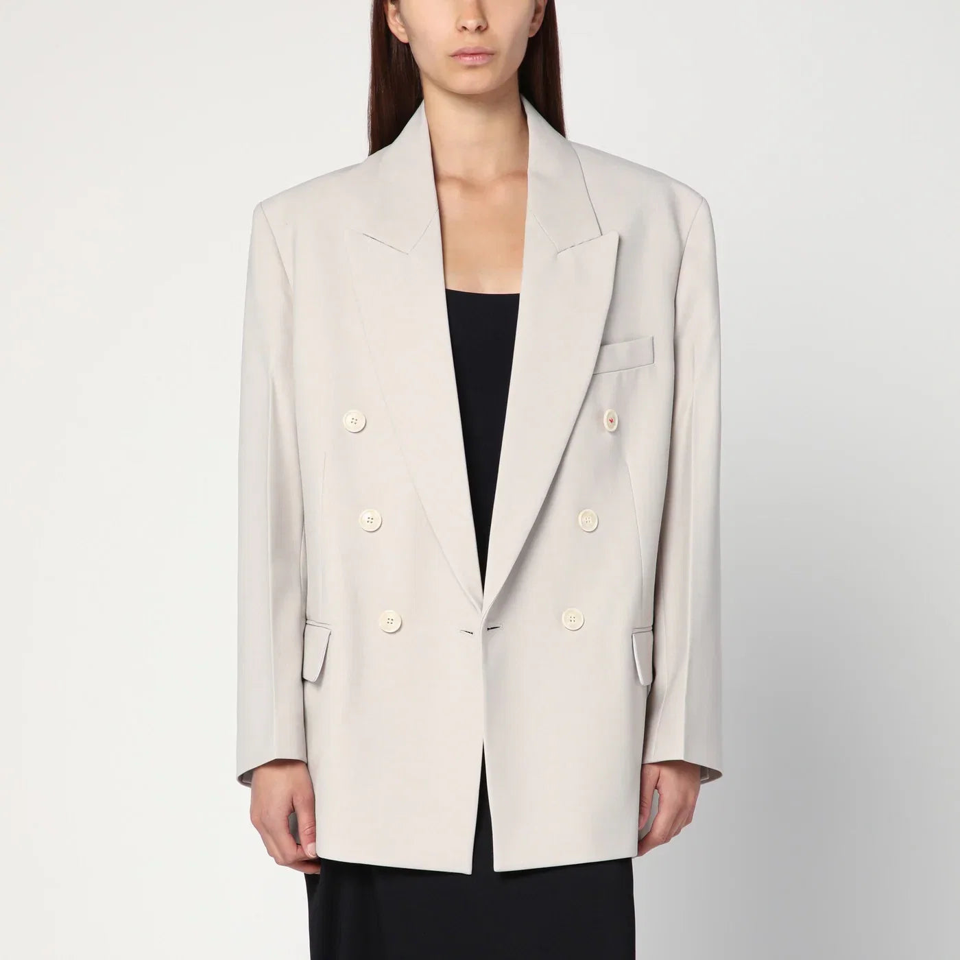 Victoria Beckham Pumice-coloured double-breasted jacket