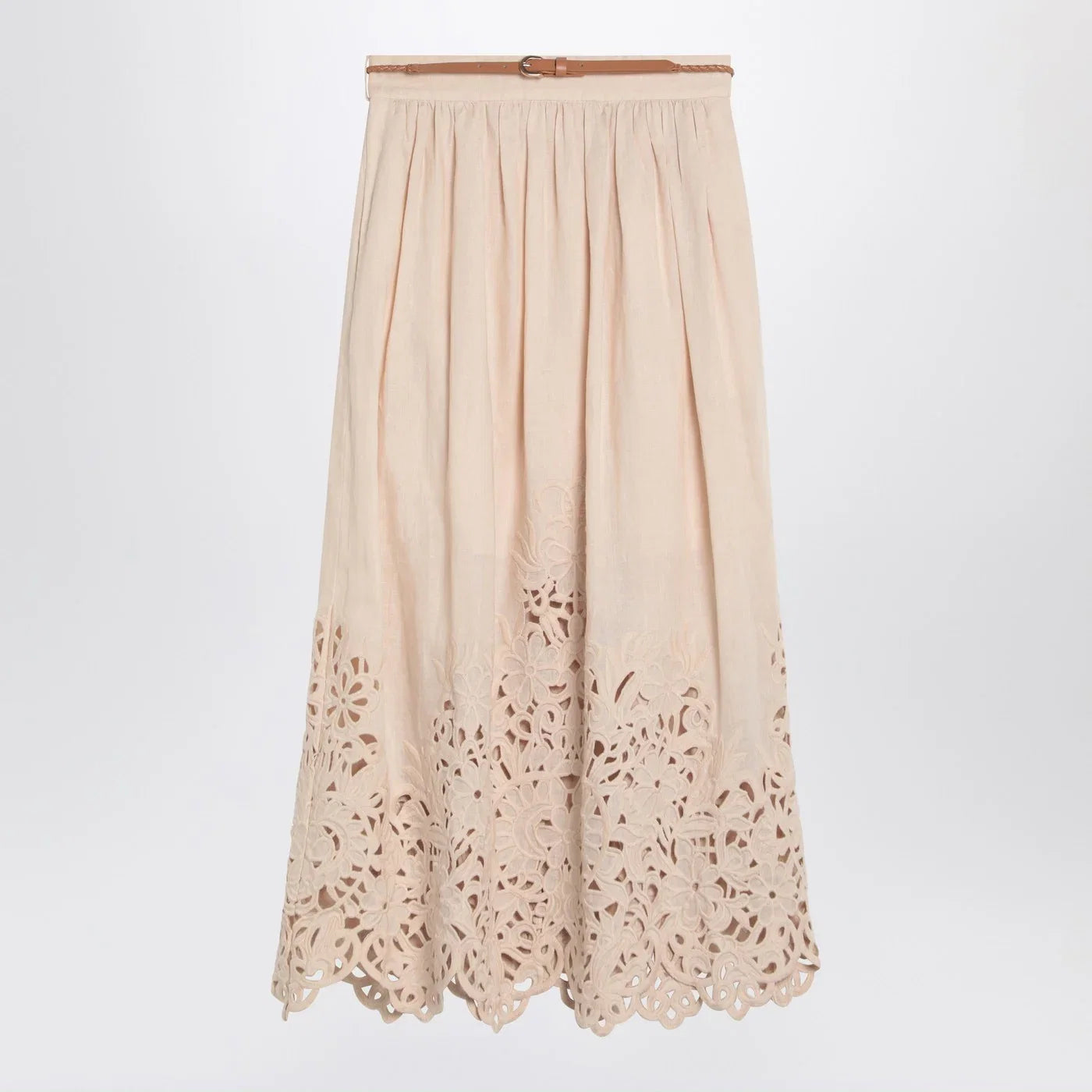 ZIMMERMANN Wylie cream colored midi skirt