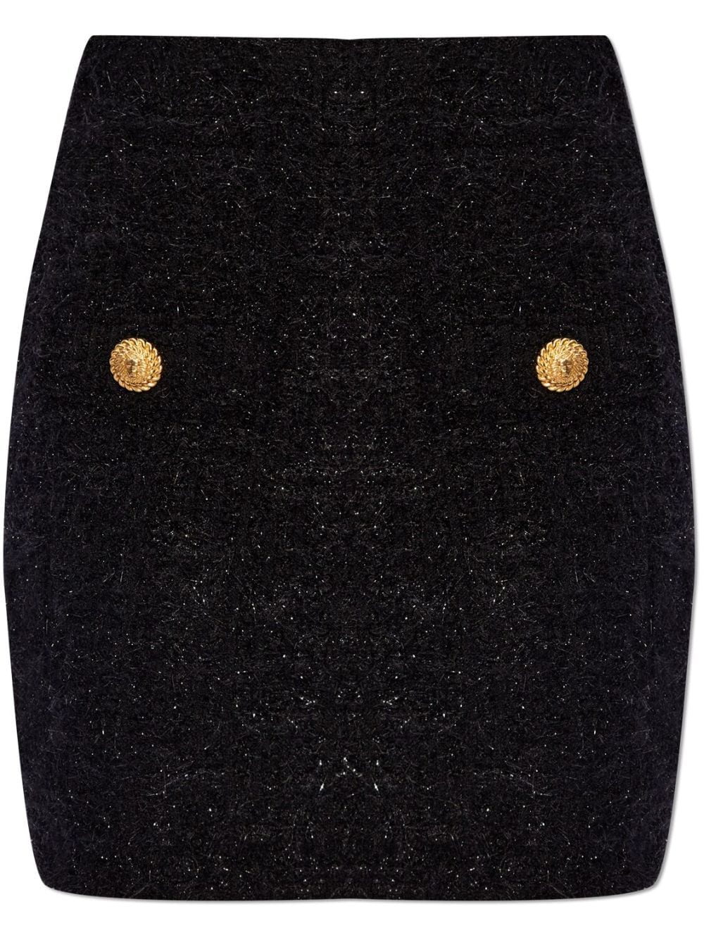 Balmain High-waisted bouclé miniskirt