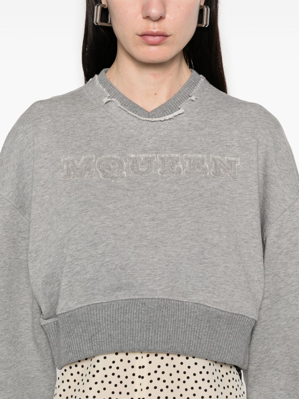Alexander McQueen Crop sweatshirt with logo