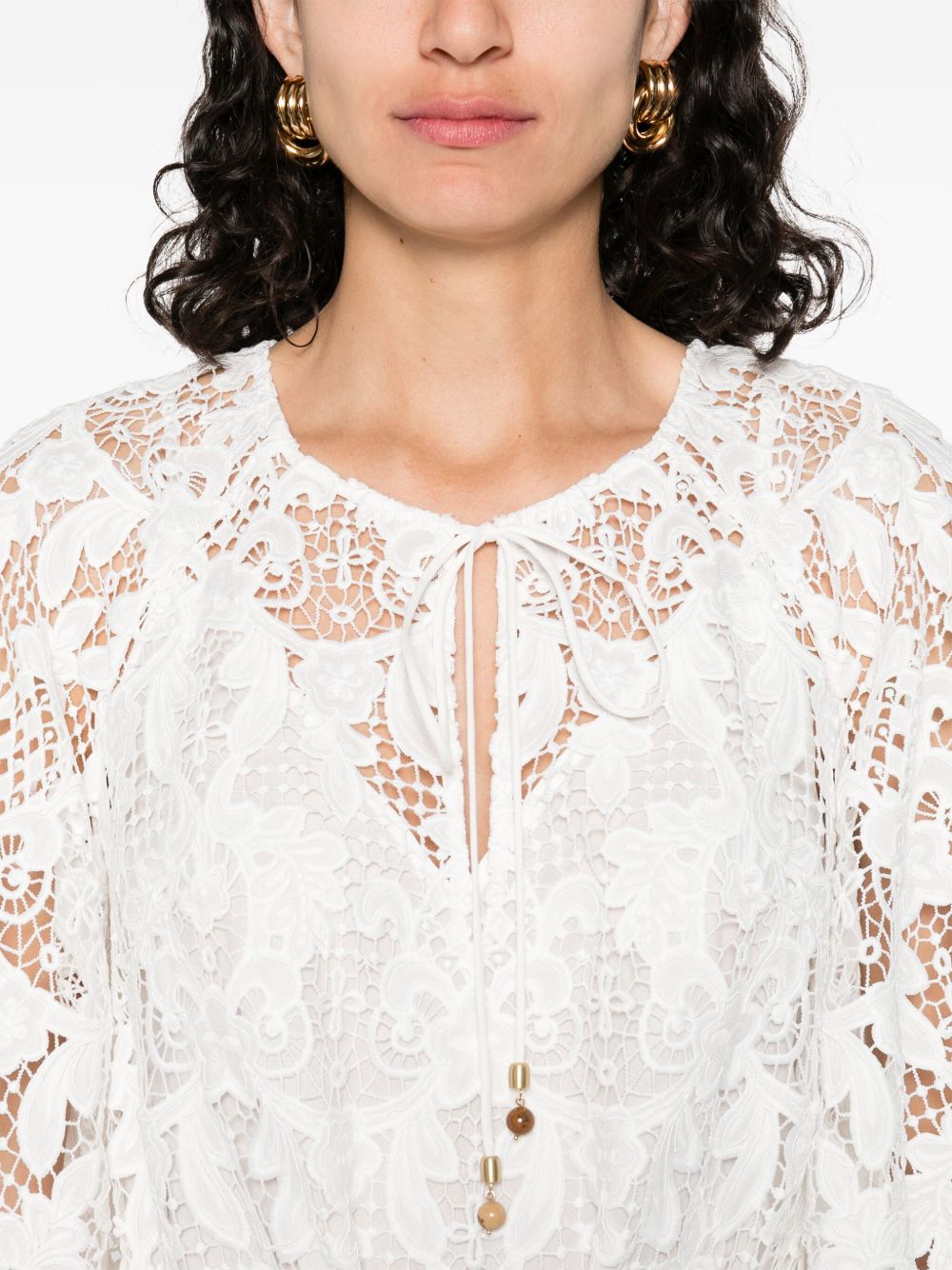 Zimmermann Coco lace midi dress - ivory