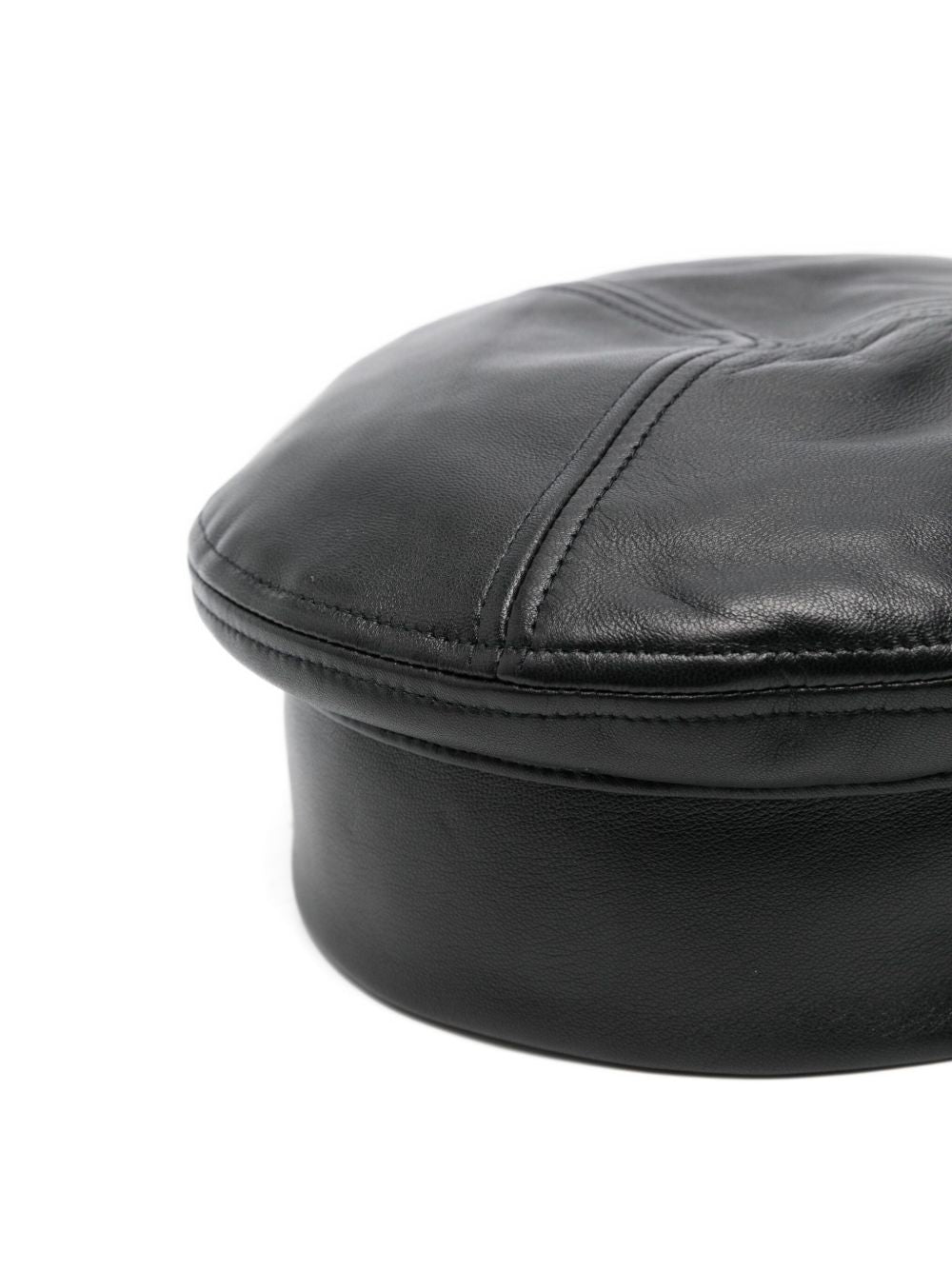 Emporio Armani Nappa leather beret with logo