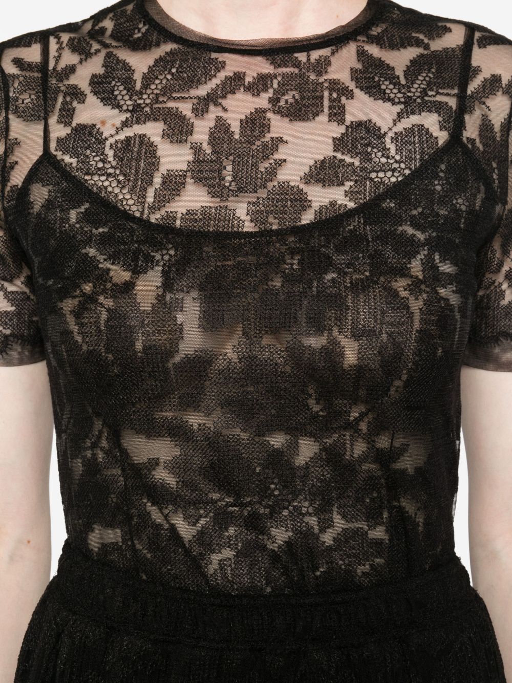 Ermanno Scervino Floral-lace mesh top