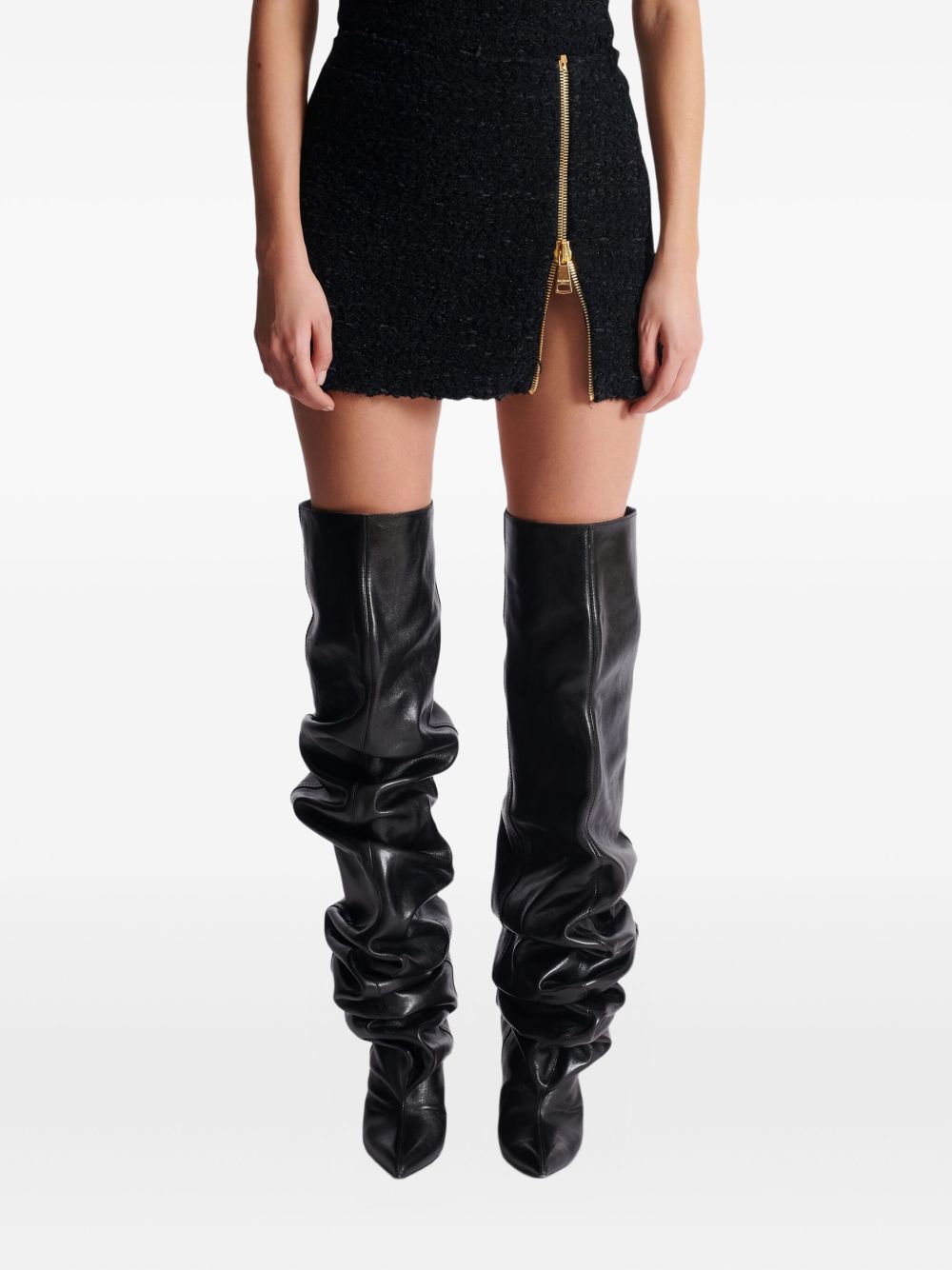 Balmain Short zipped tweed skirt