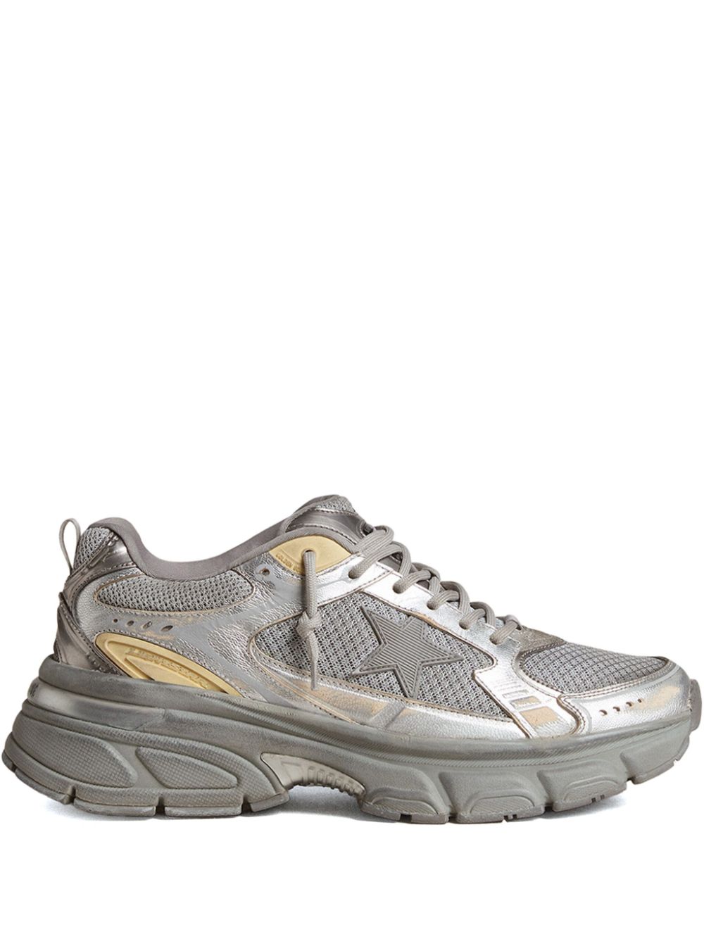 Golden Goose Stardan in white leather and glitter