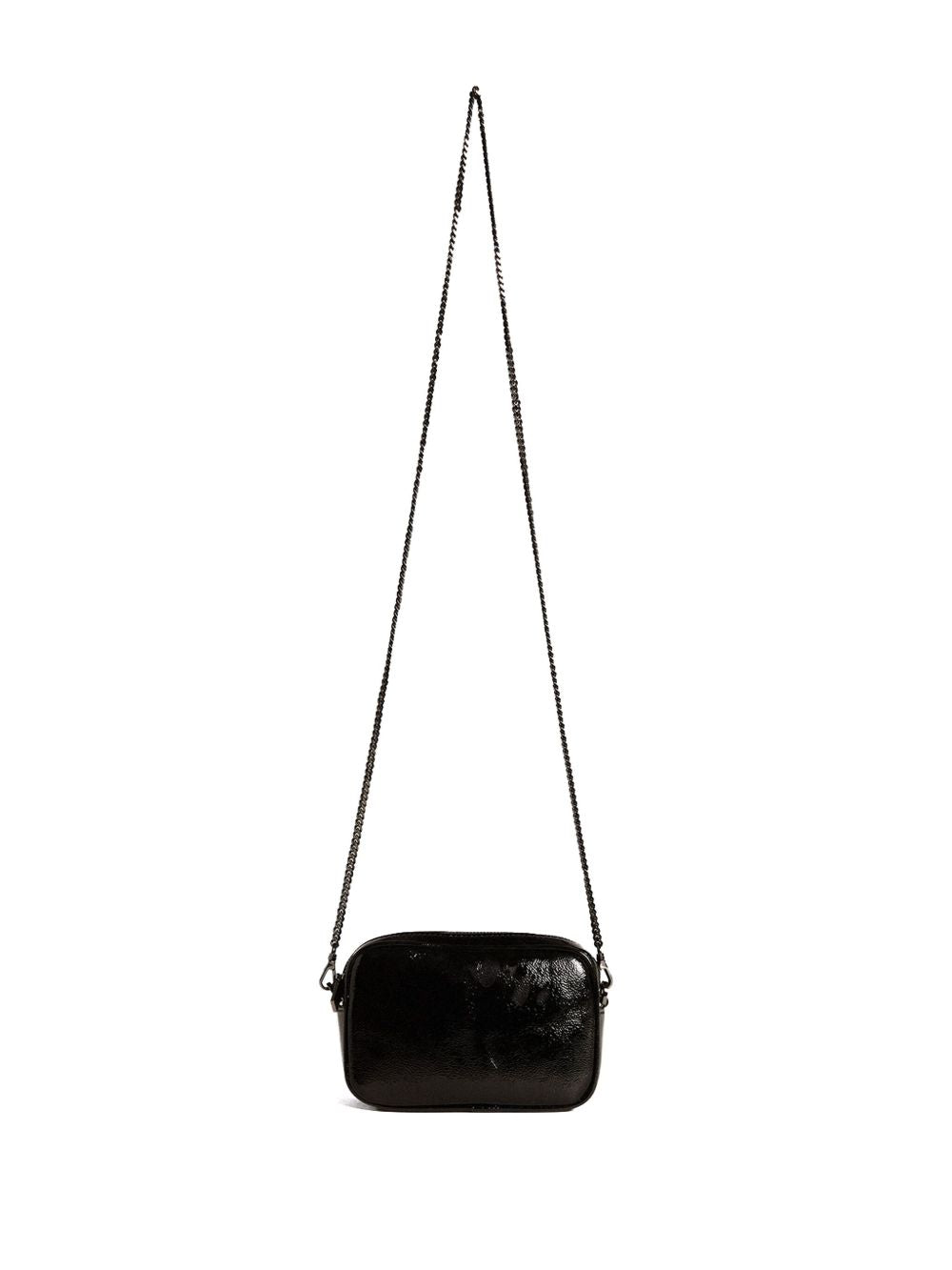 Golden Goose Mini Star Bag In Black Leather With Swarovski Crystal Star