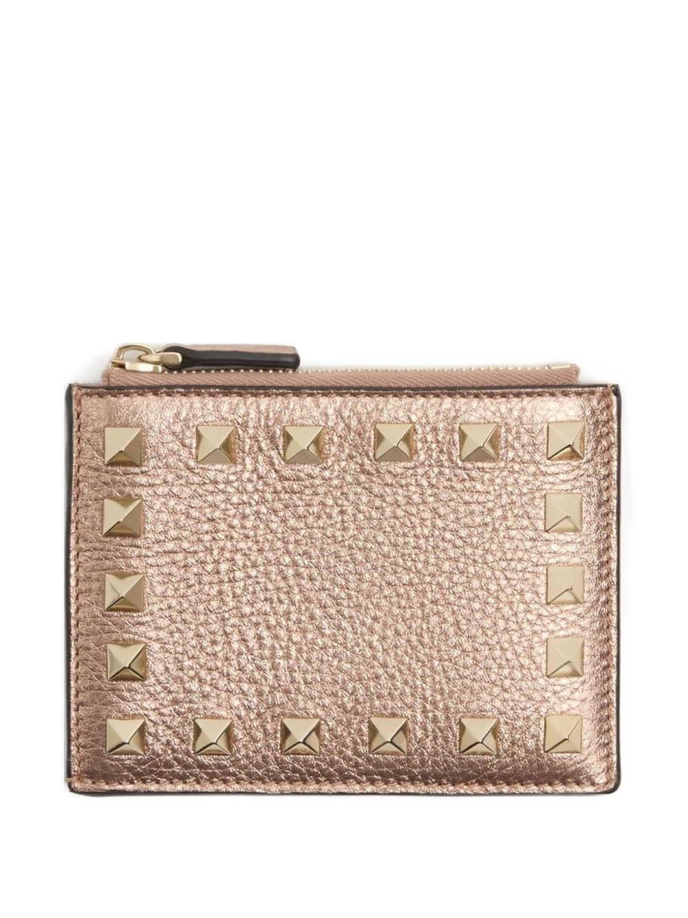 Valentino Garavani-Rockstud grainy card holder