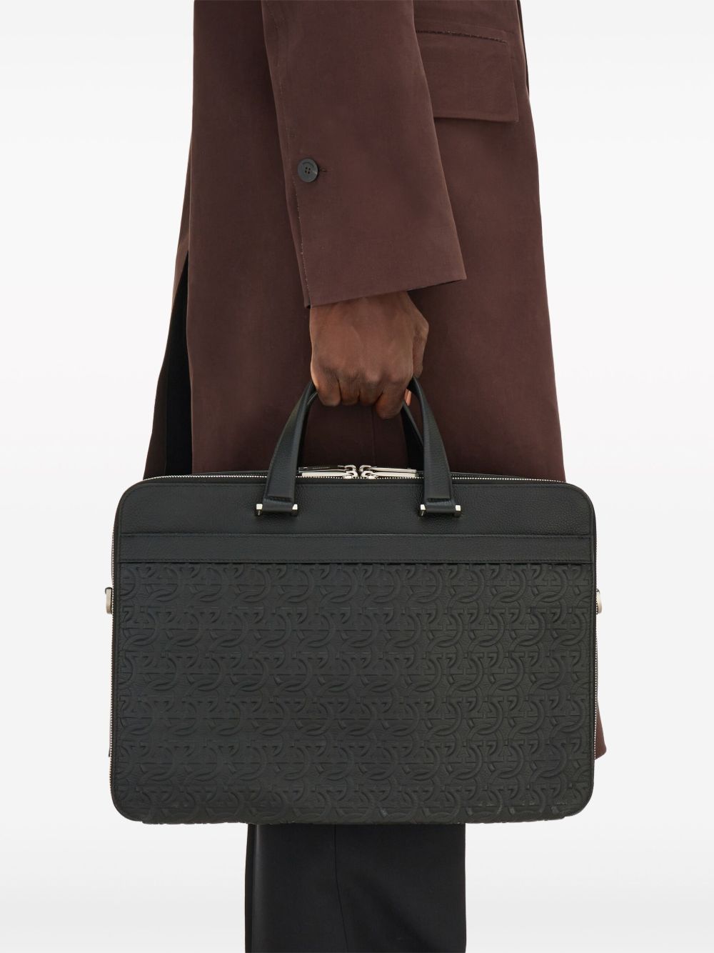 Ferragamo Embossed Gancini Briefcase