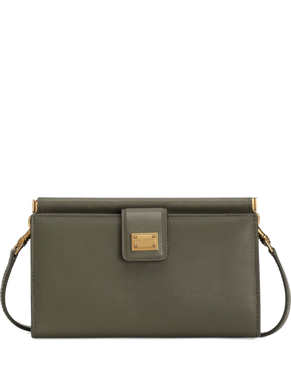 Dolce & Gabbana- plongé calfskin phone bag in olive green