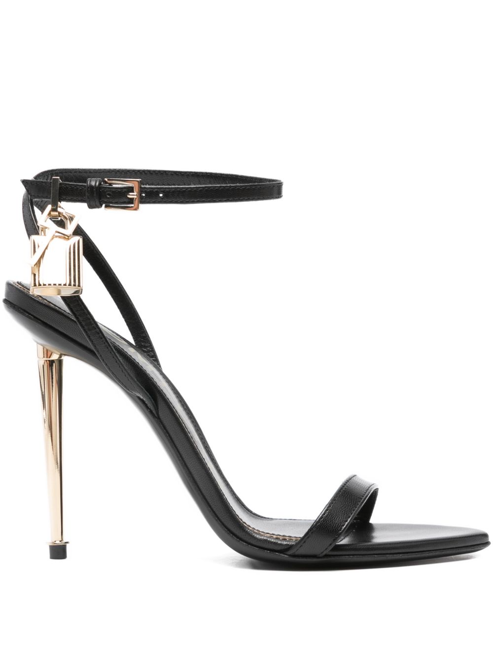 Tom Ford SHINY LEATHER PADLOCK POINTY NAKED SANDAL
