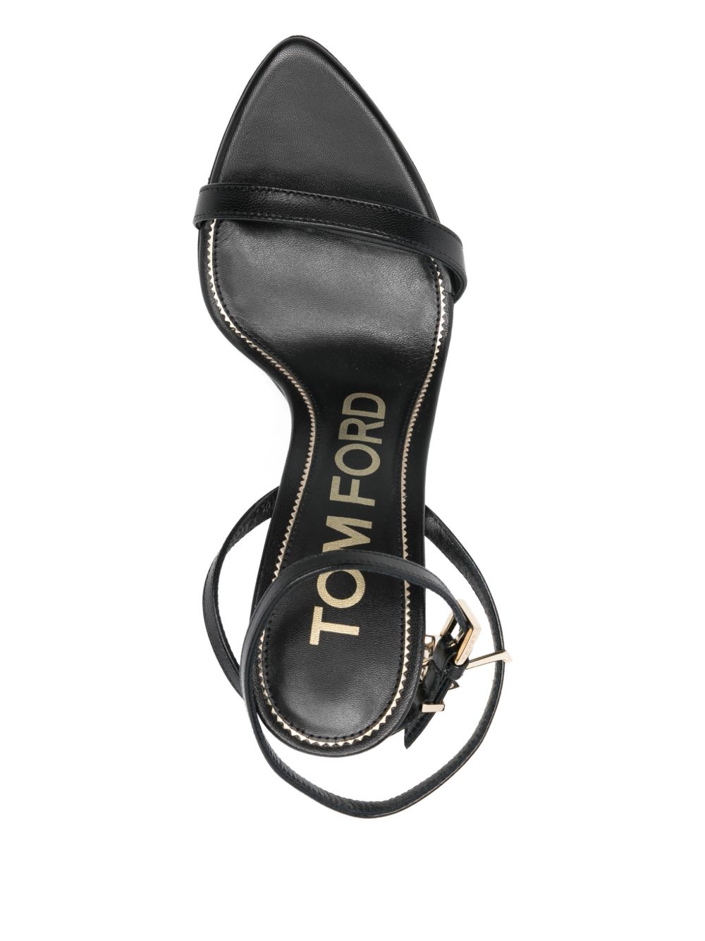 Tom Ford SHINY LEATHER PADLOCK POINTY NAKED SANDAL