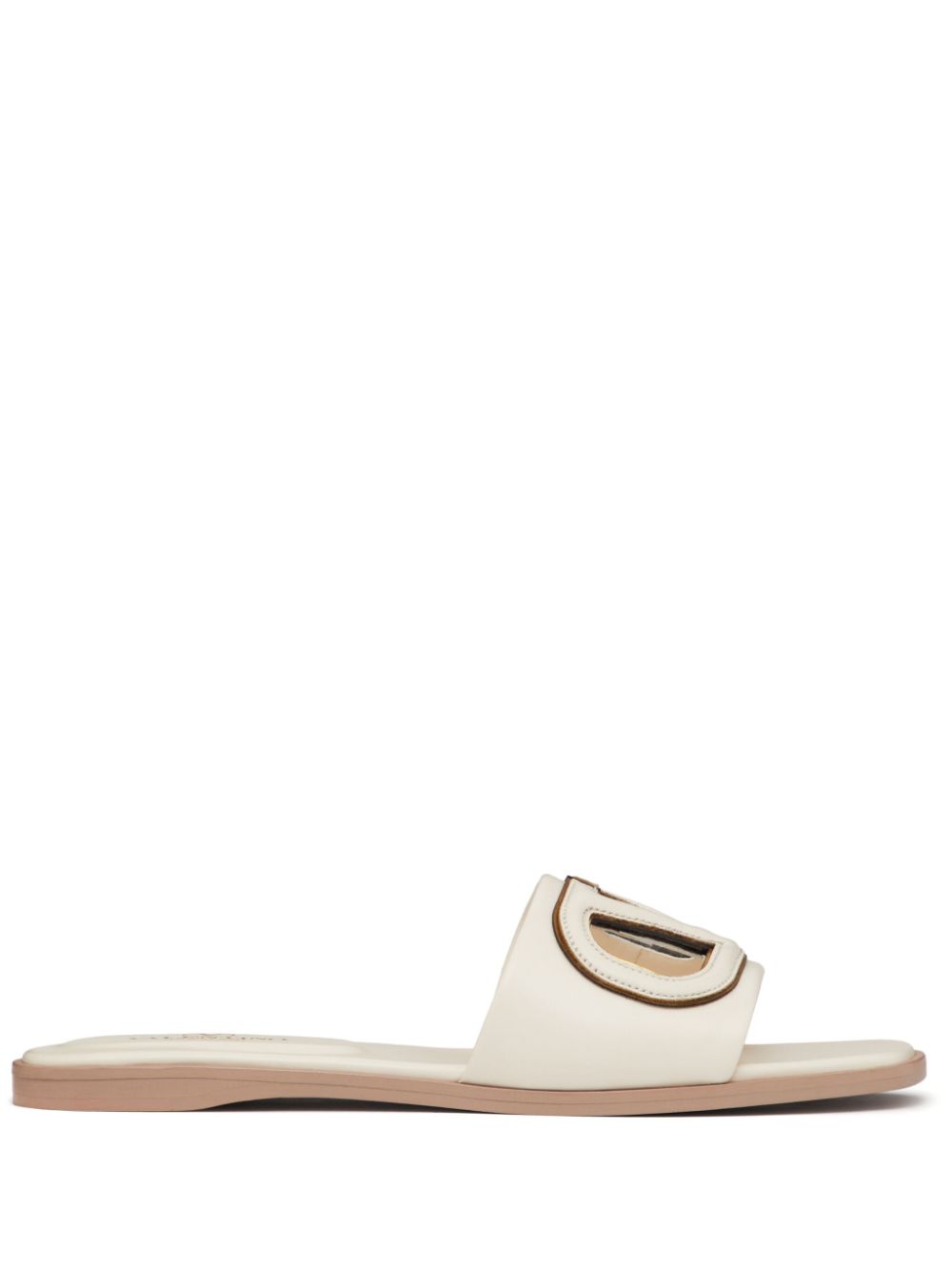 Valentino Garavani Vlogo Cut-Out Slide Sandal In Calfskin